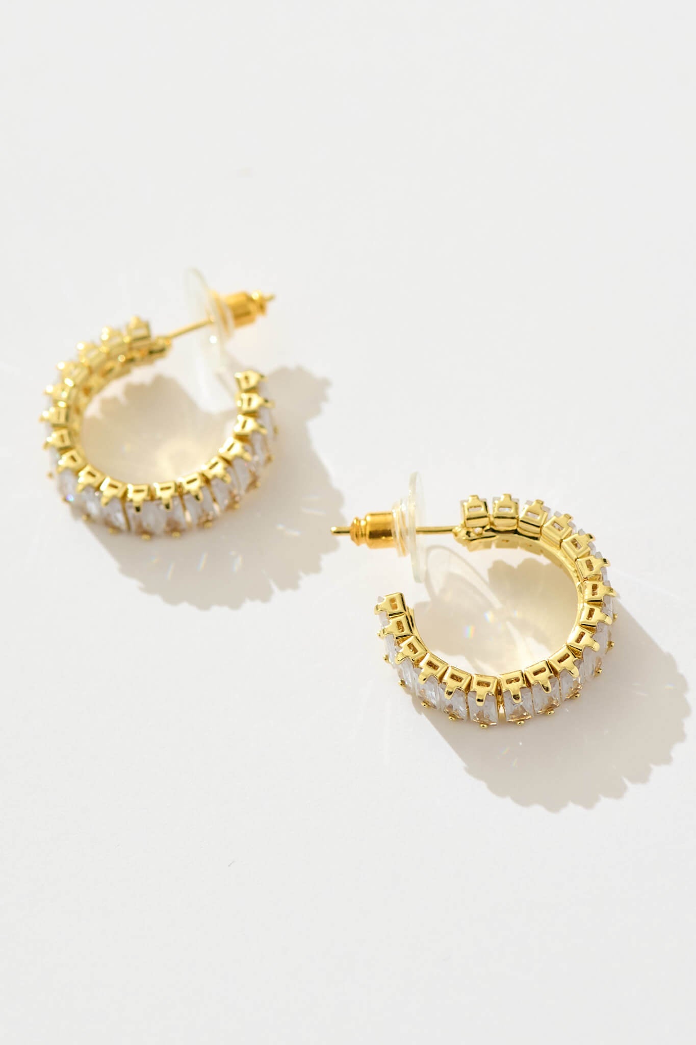 Airlie Hoop Earrings in Gold with Rhinestone