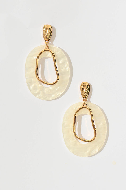 Dalton Drop Earrings in Gold Pearlescent