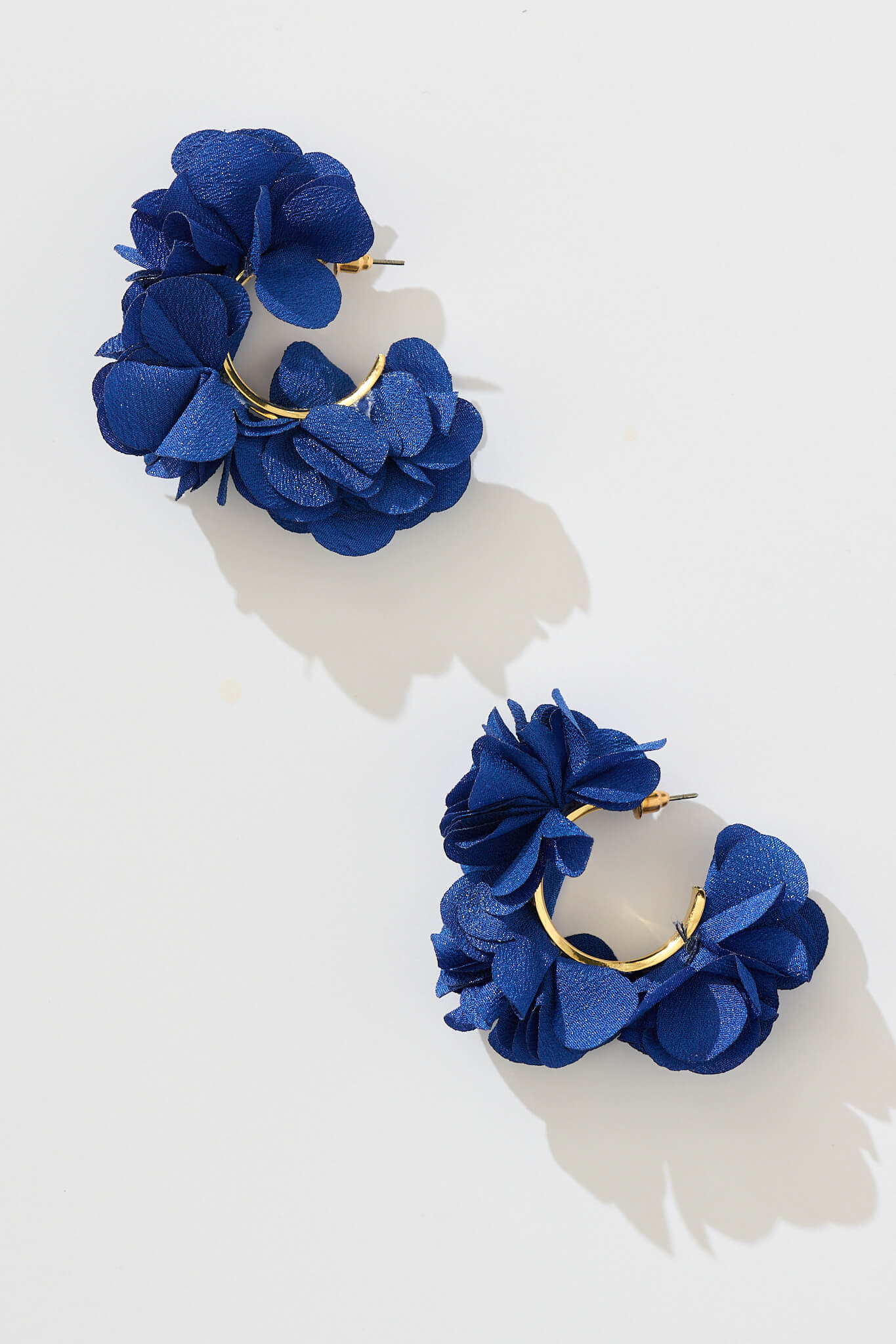 Davika Hoop Earring in Navy Petals