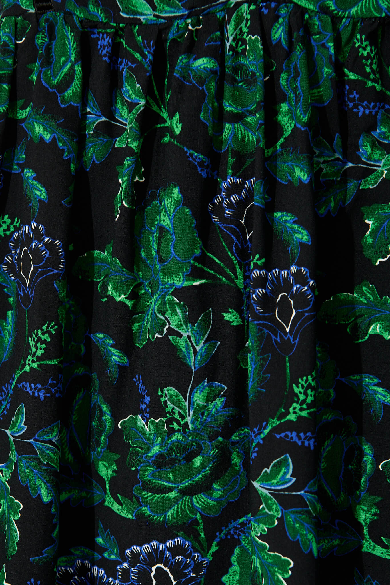 Maila Top In Emerald with Green and Blue Floral