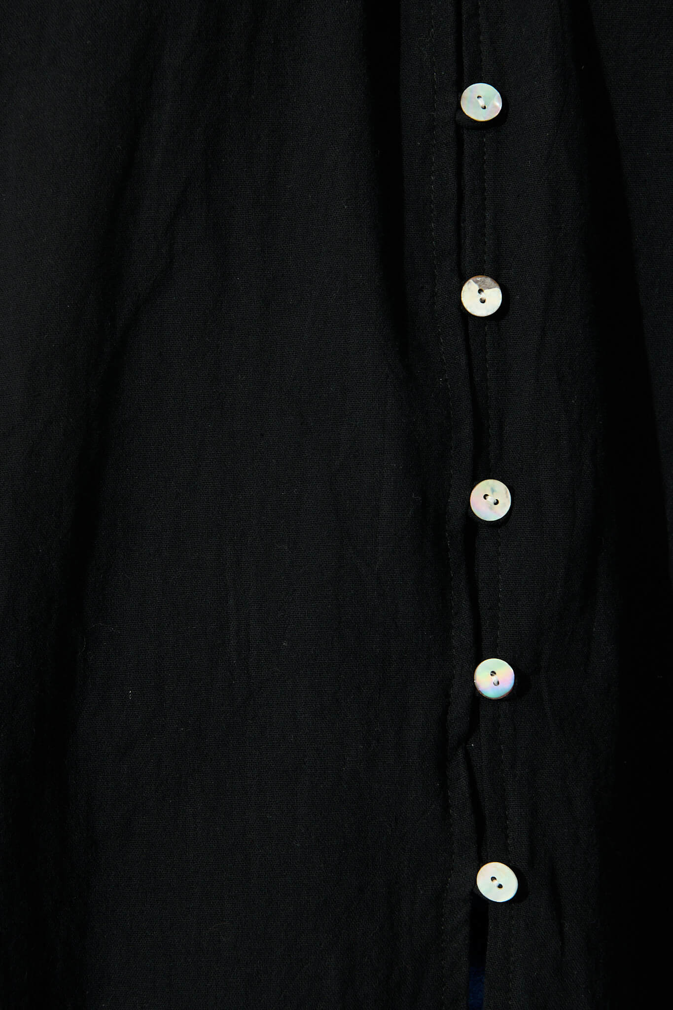 Lombard Top in Black Cotton Linen