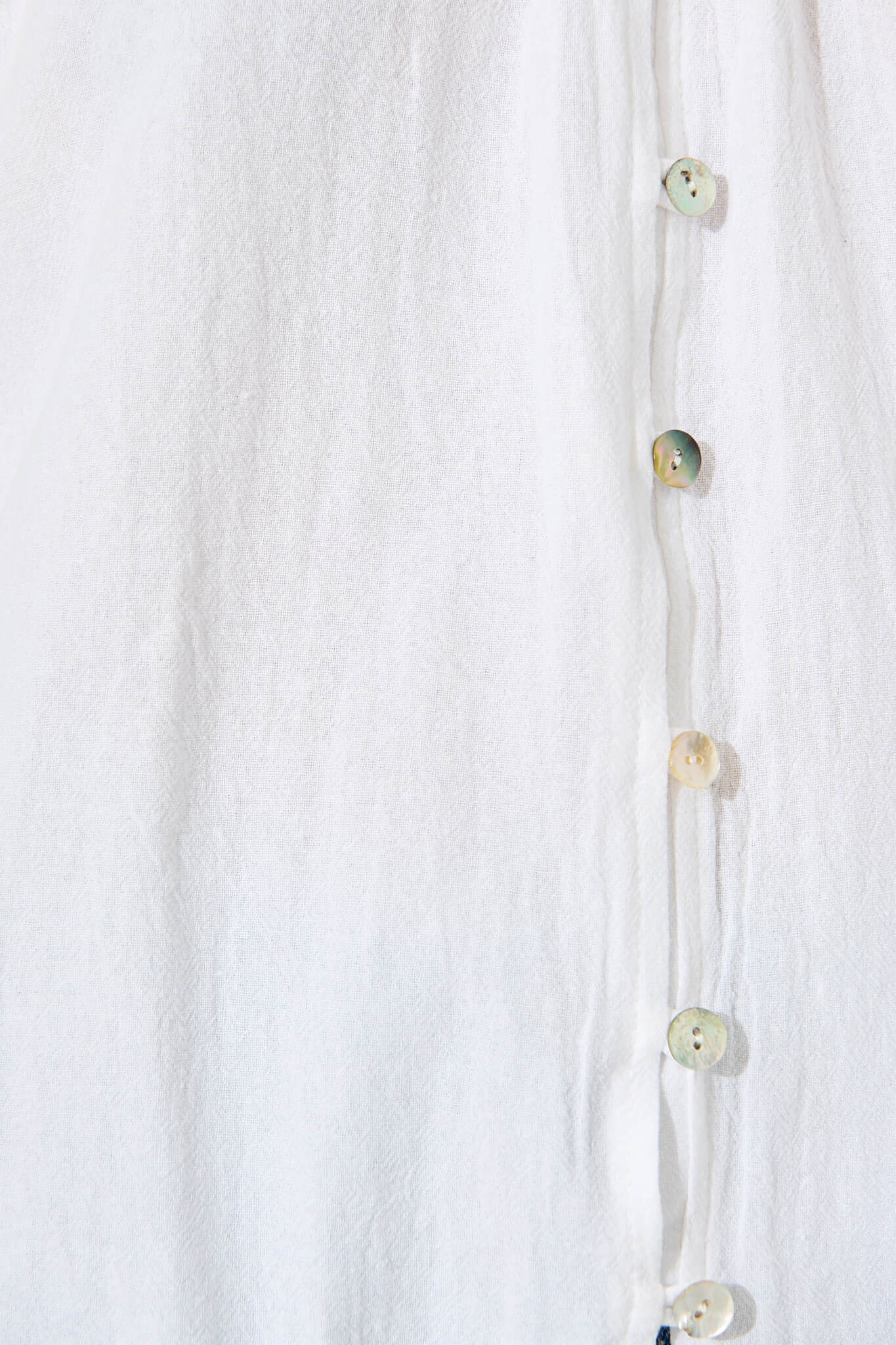 Lombard Top in White Cotton Linen