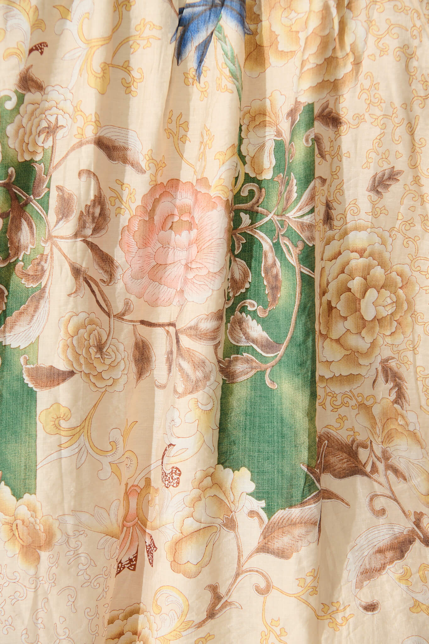 PRE ORDER Lombard Top in Beige with Green Multi Floral