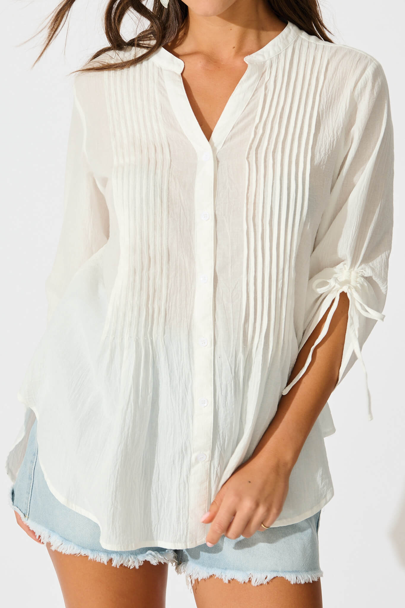 Toni Top in White Cotton
