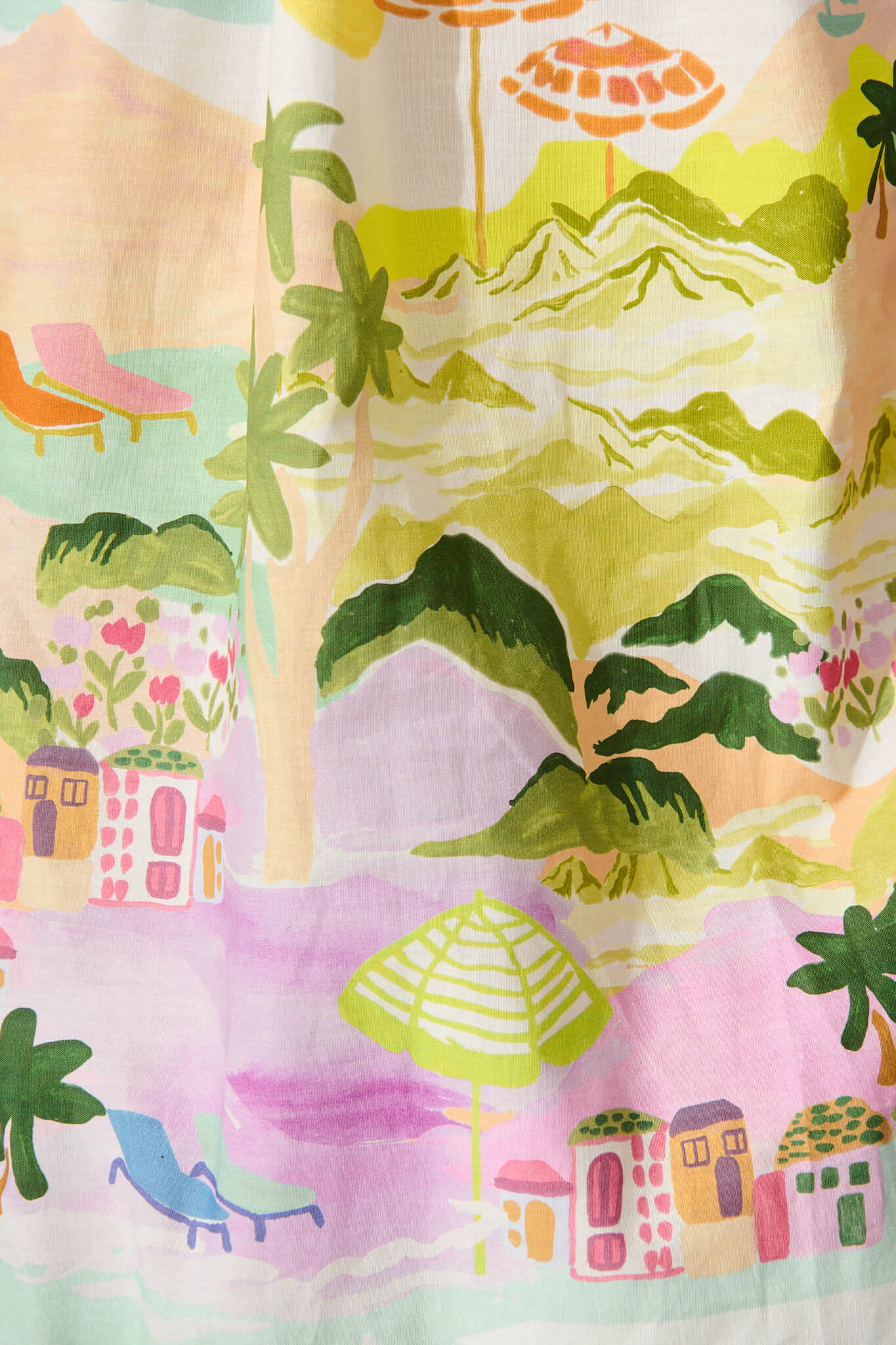 Theresa Smock Dress in Tropical Border Print Cotton