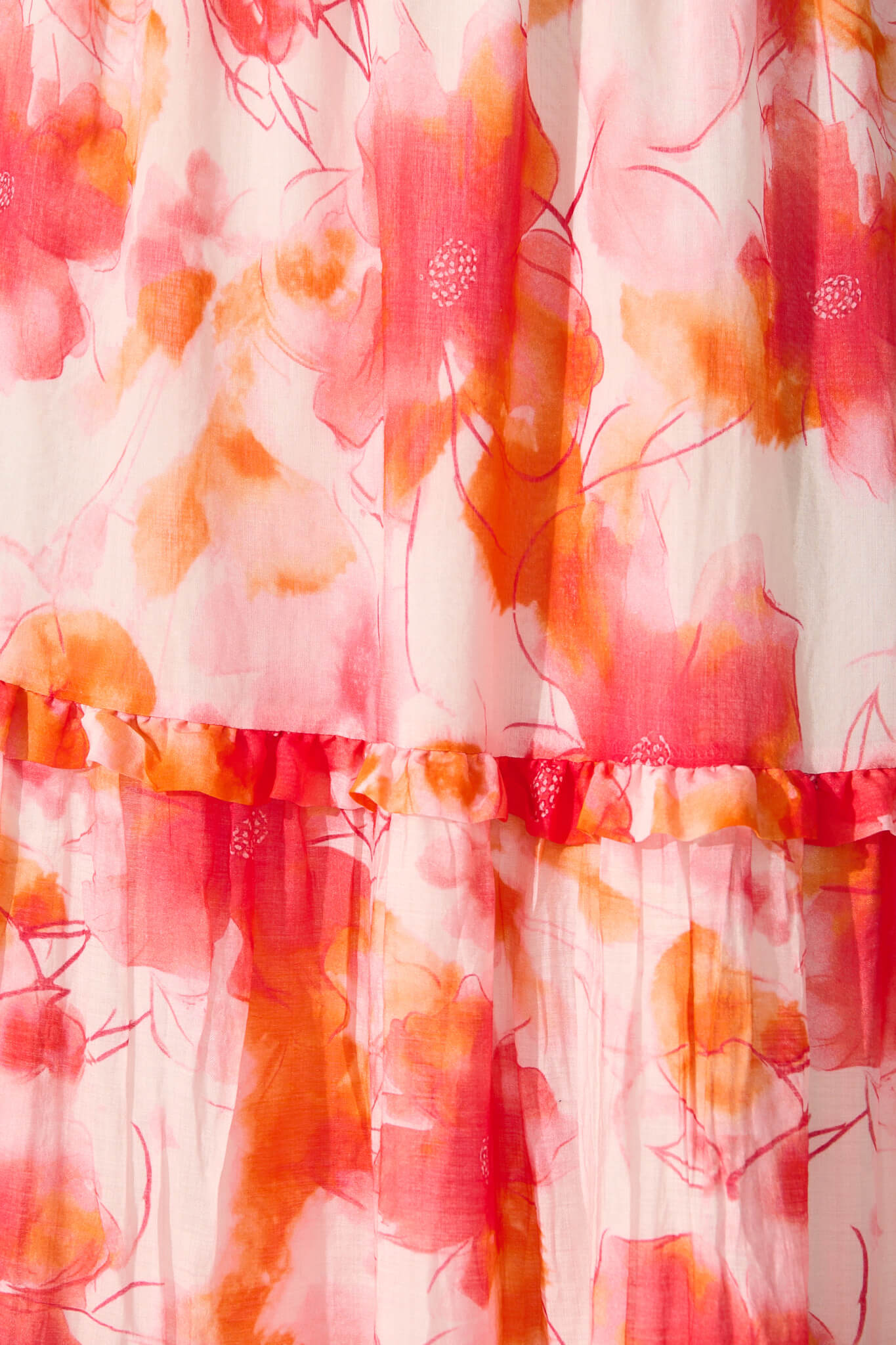 Everett Maxi Skirt in Red and Orange Floral