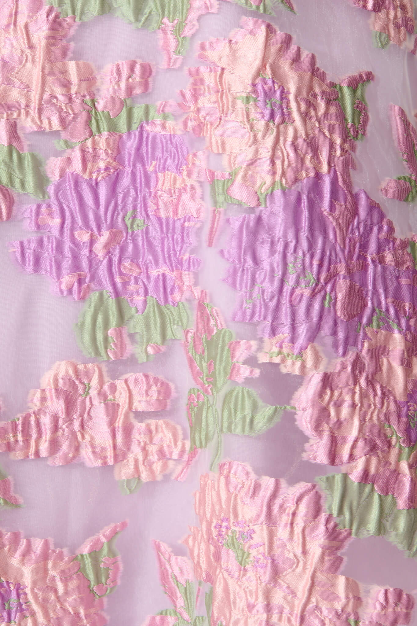 Opulent Dress in Lilac Floral Organza Jacquard