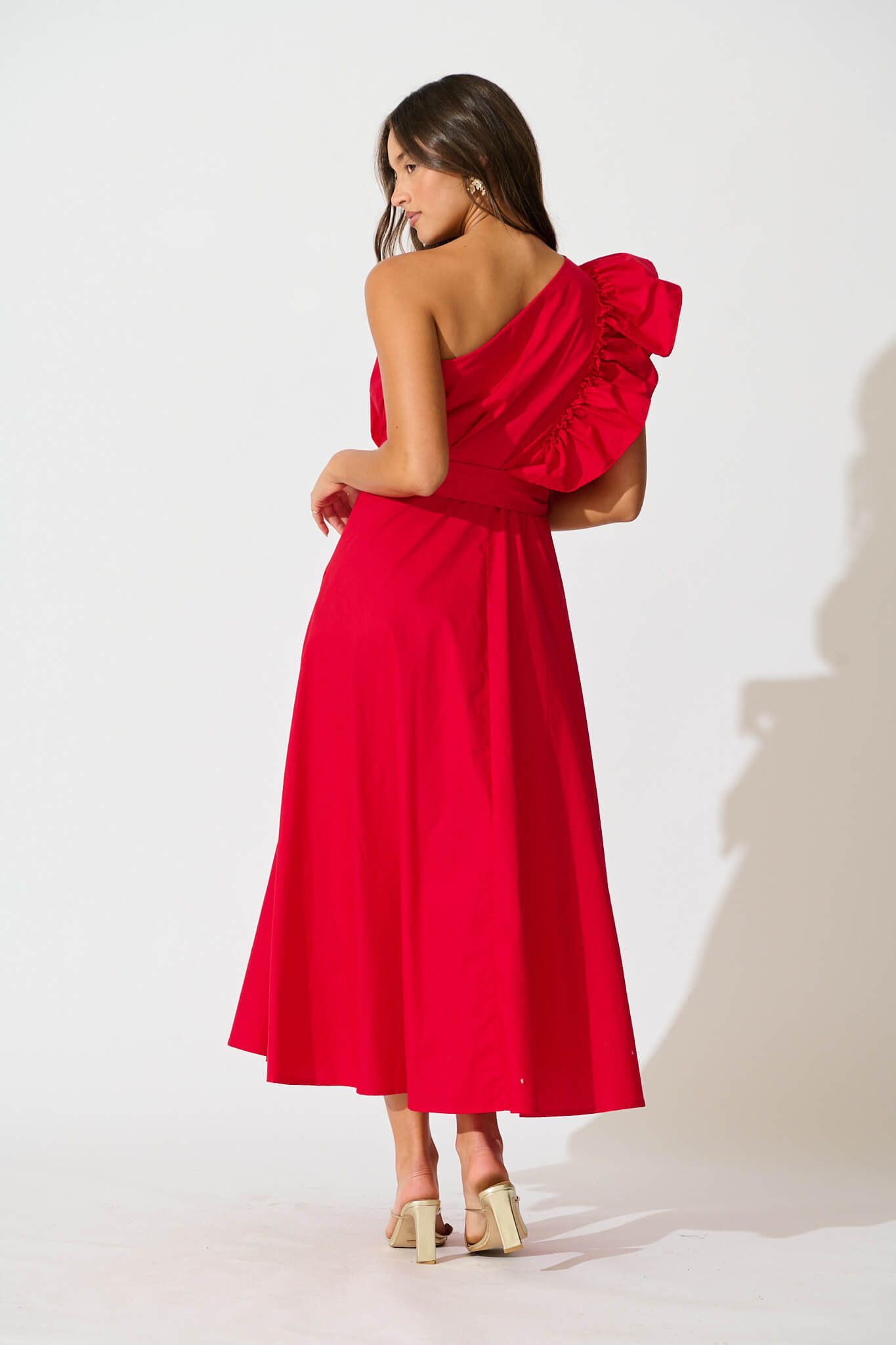 Irisa Maxi Dress in Red Cotton