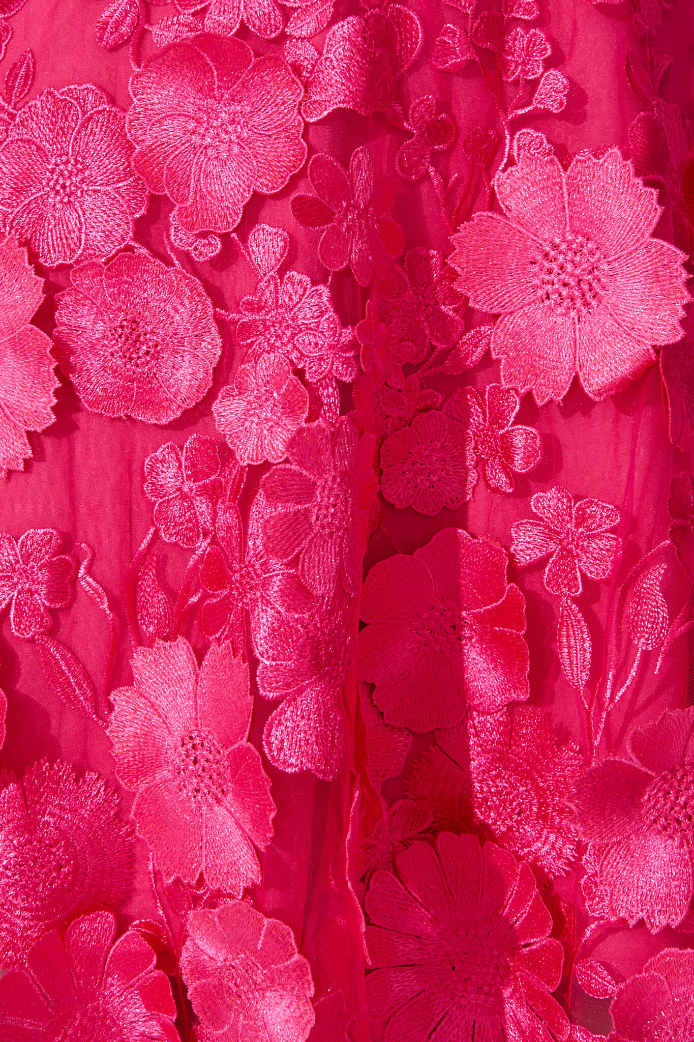 Annalise Dress in Hot Pink Embroidered Tulle