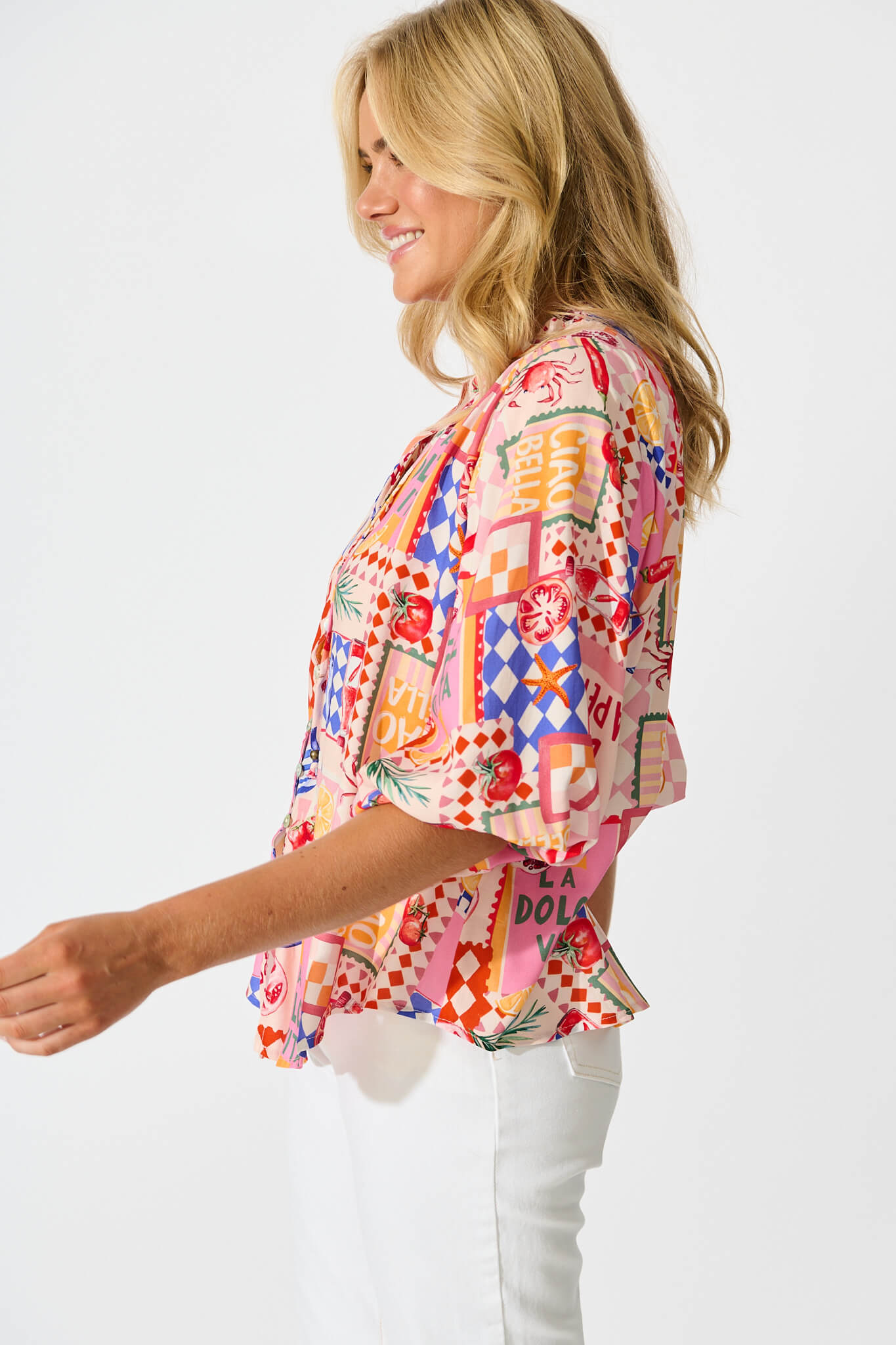Annelie Top In Multi Conversational Print