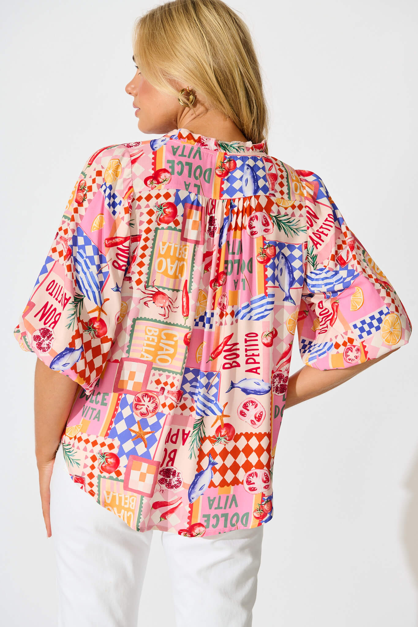 Annelie Top In Multi Conversational Print