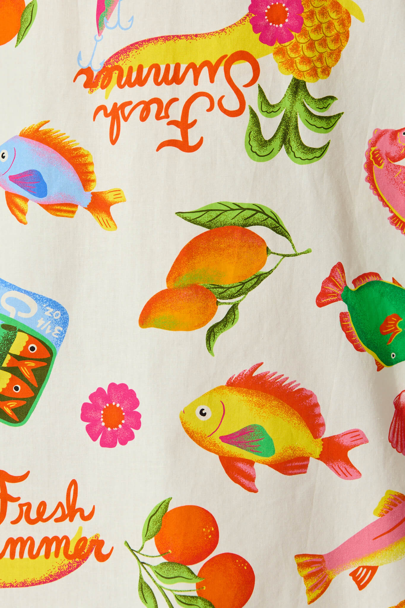 Rizzo Dress in White Multi Summer Print Cotton