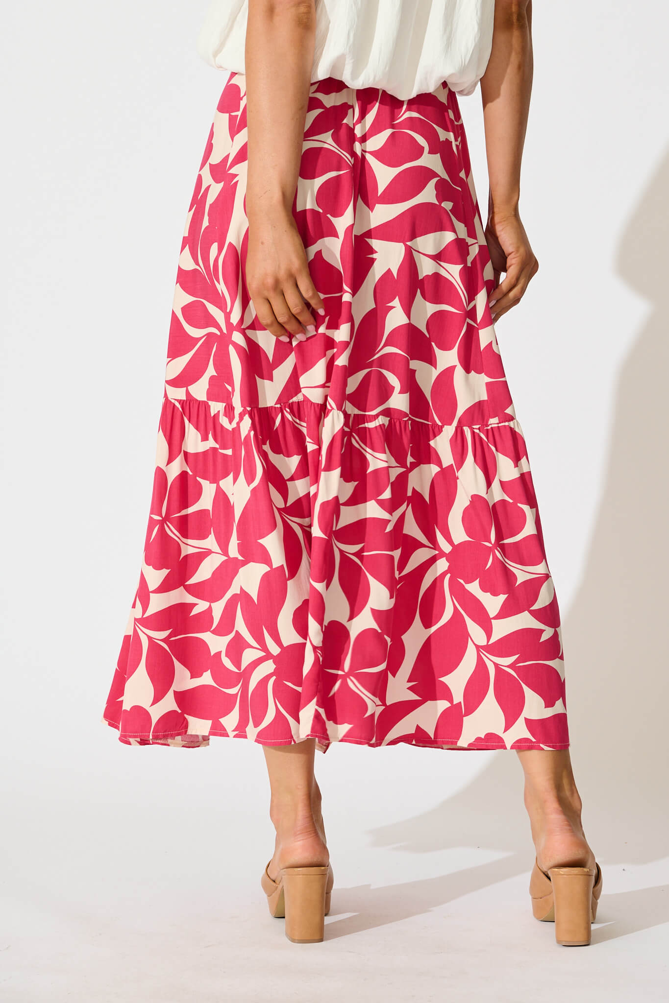 Bilboa Maxi Skirt In Pink Leaf
