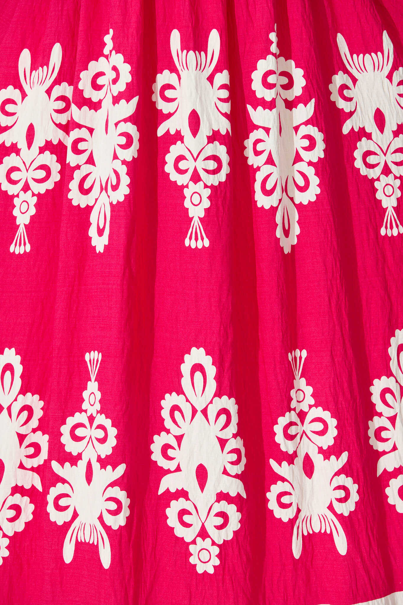 Evanston Maxi Dress in Hot Pink with White Print
