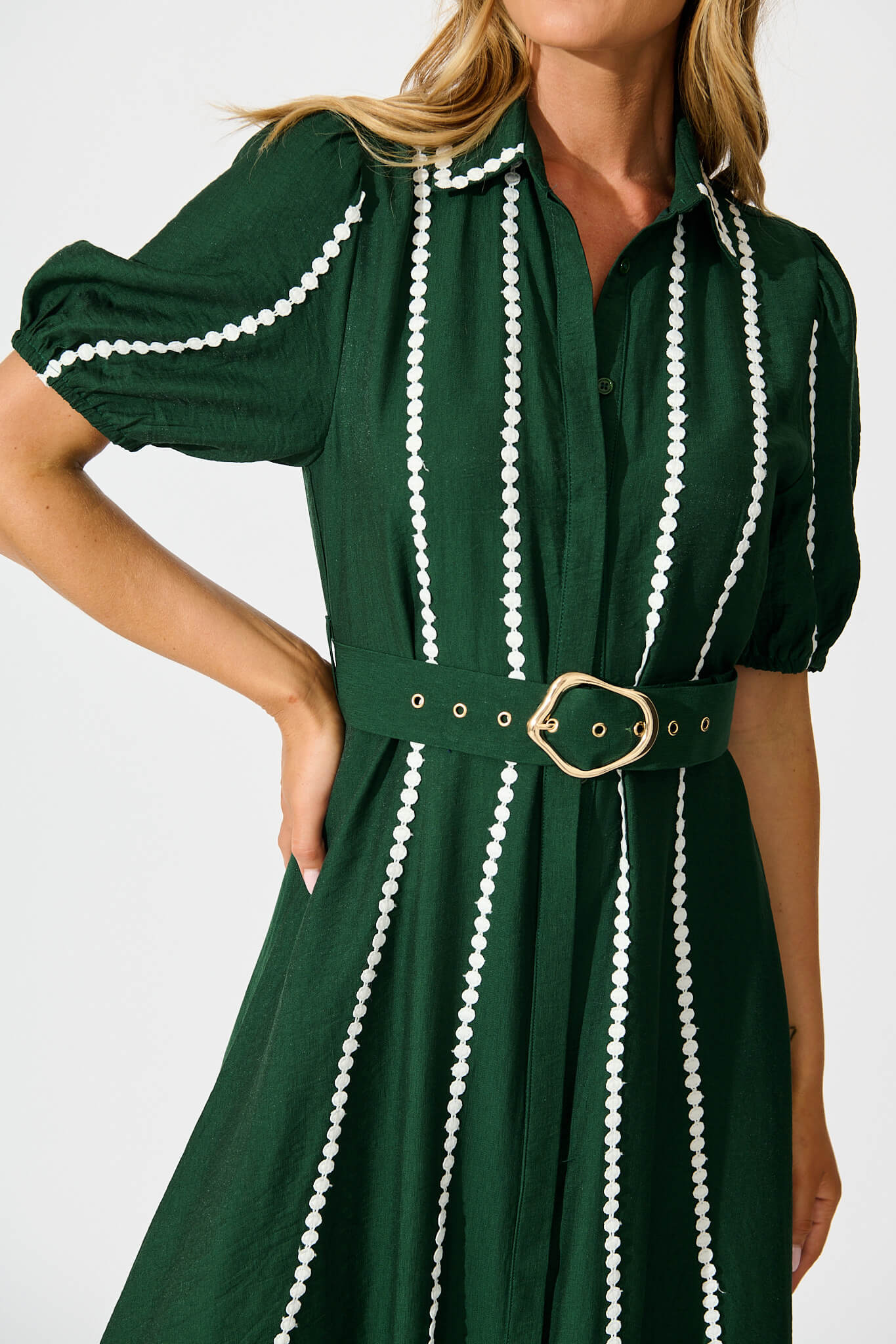 Adore Maxi Shirt Dress in Emerald Green