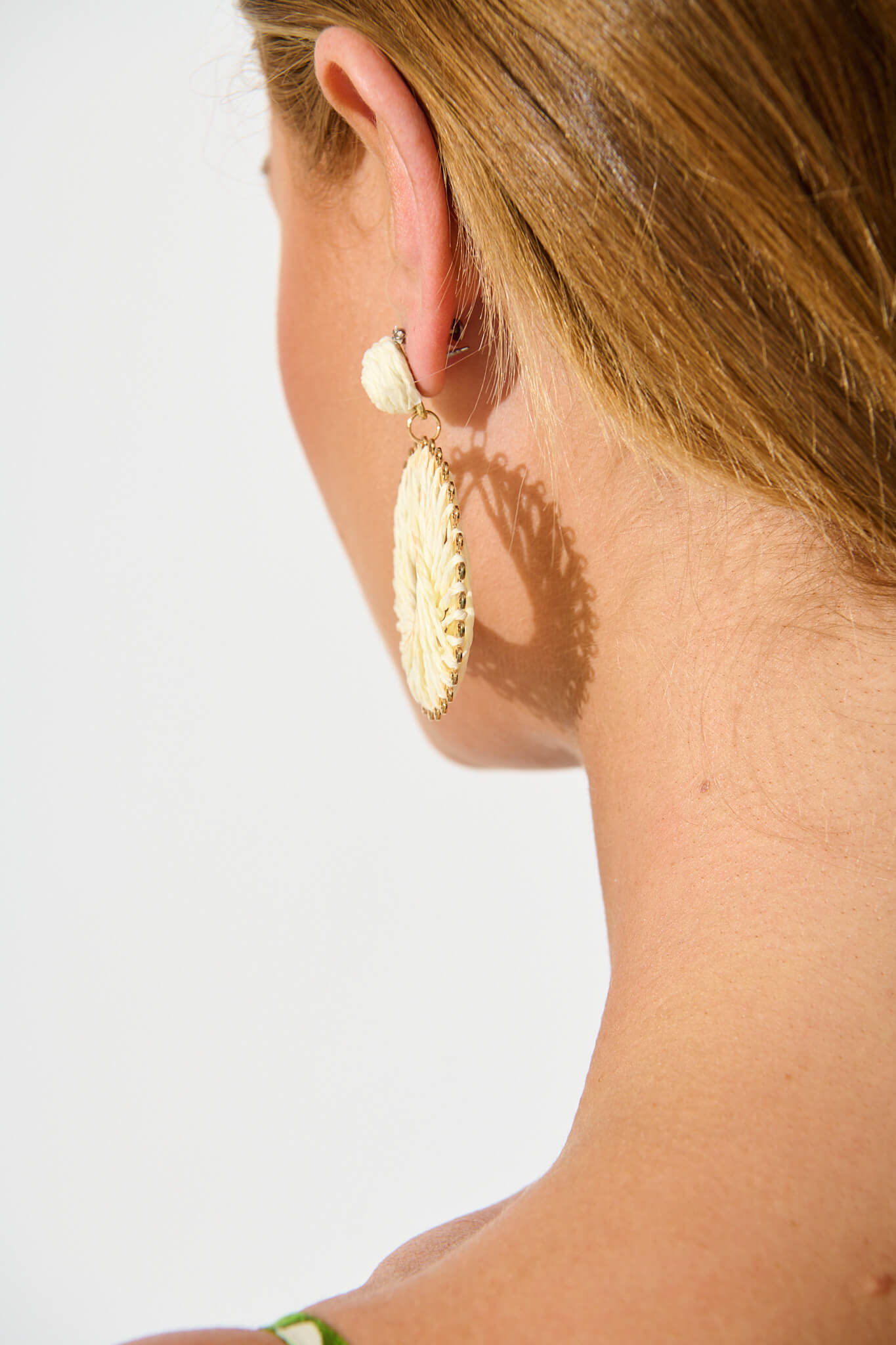 Lesia Drop Earring in Cream Straw