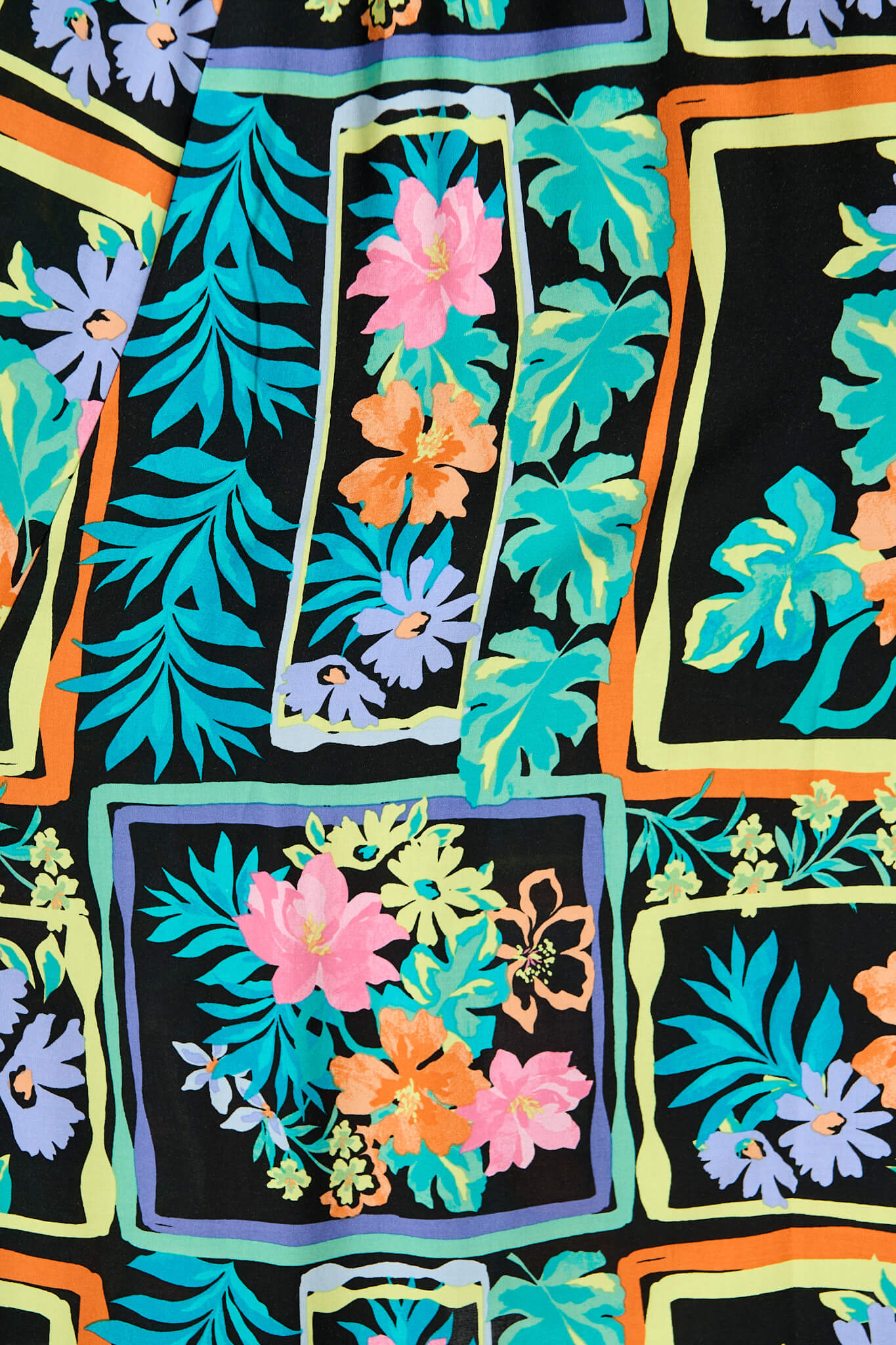 Devana Midi Smock  Dress In Black Multi Print