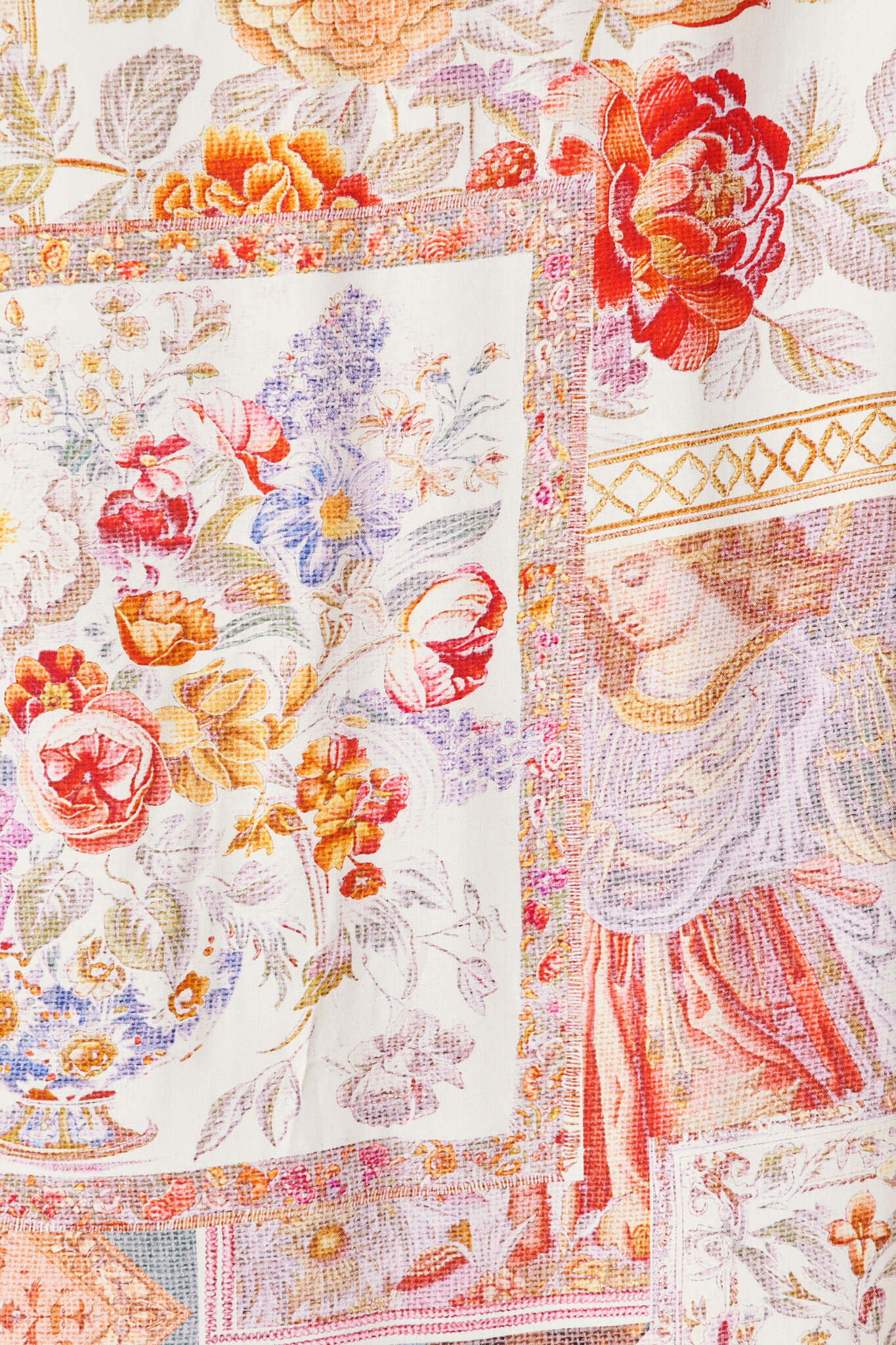 Mariah Pant In White Multi Patchwork