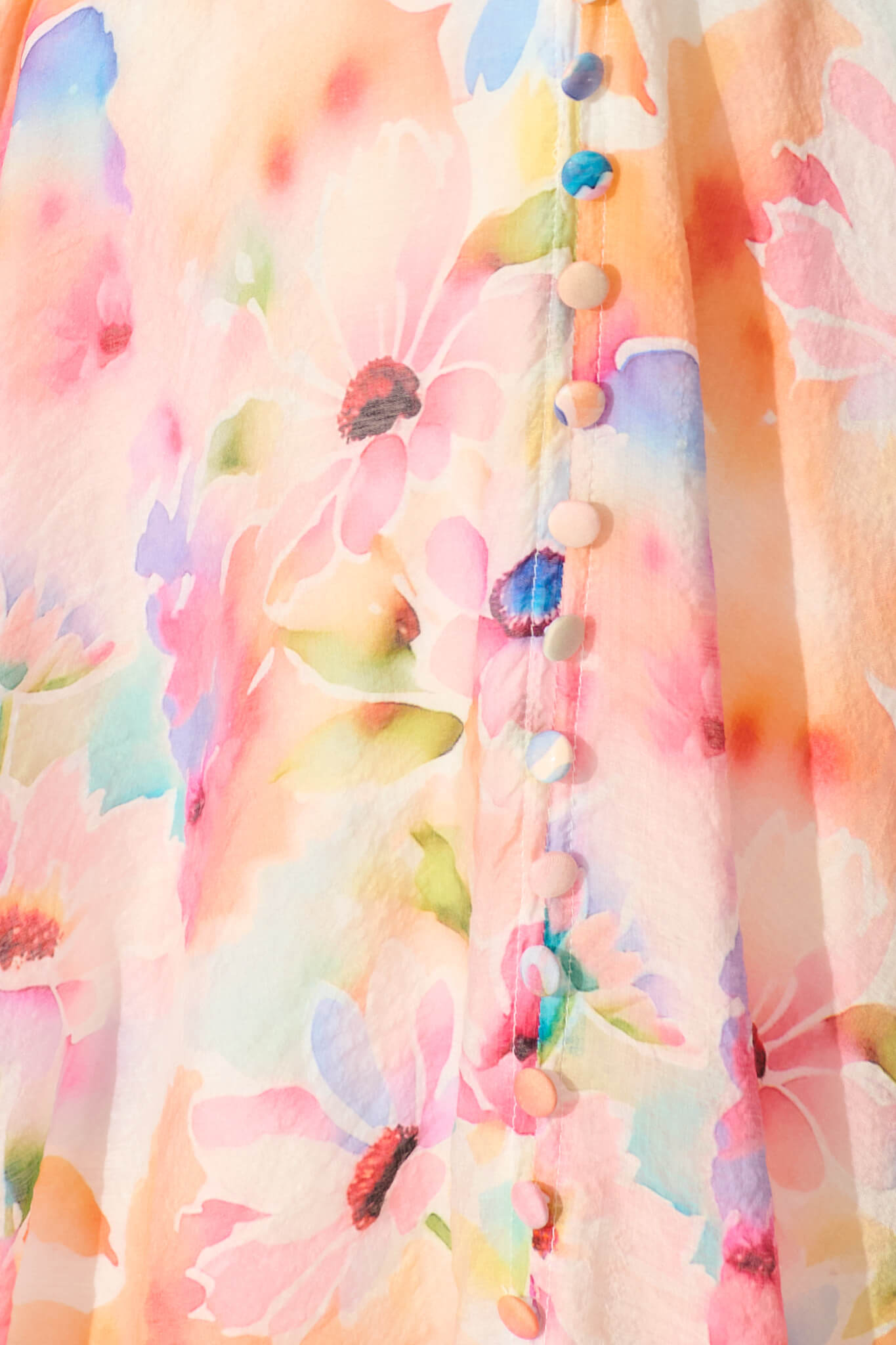 Clarissa Dress In Orange Watercolour Floral