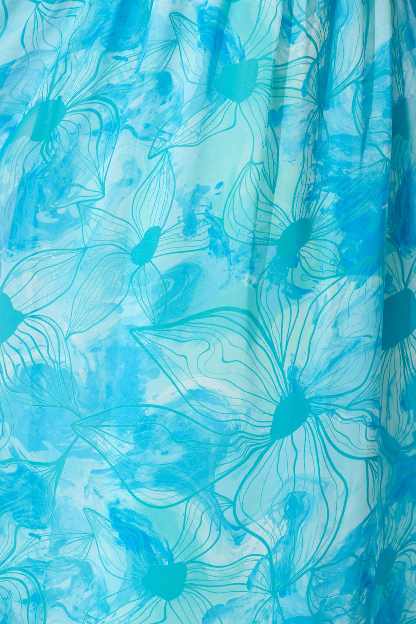 Isolene Maxi Dress in Blue Watercolour Chiffon