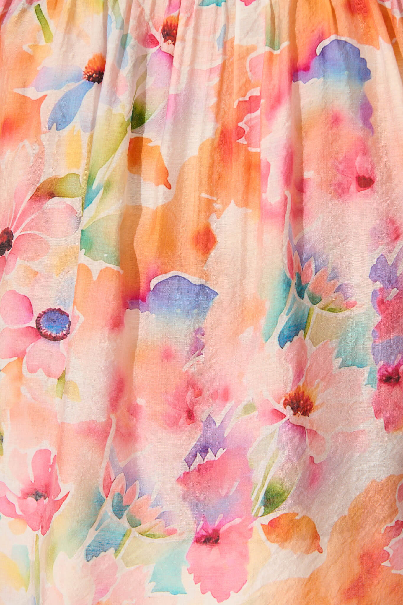 Aeryn Shirt In Orange Watercolour Floral