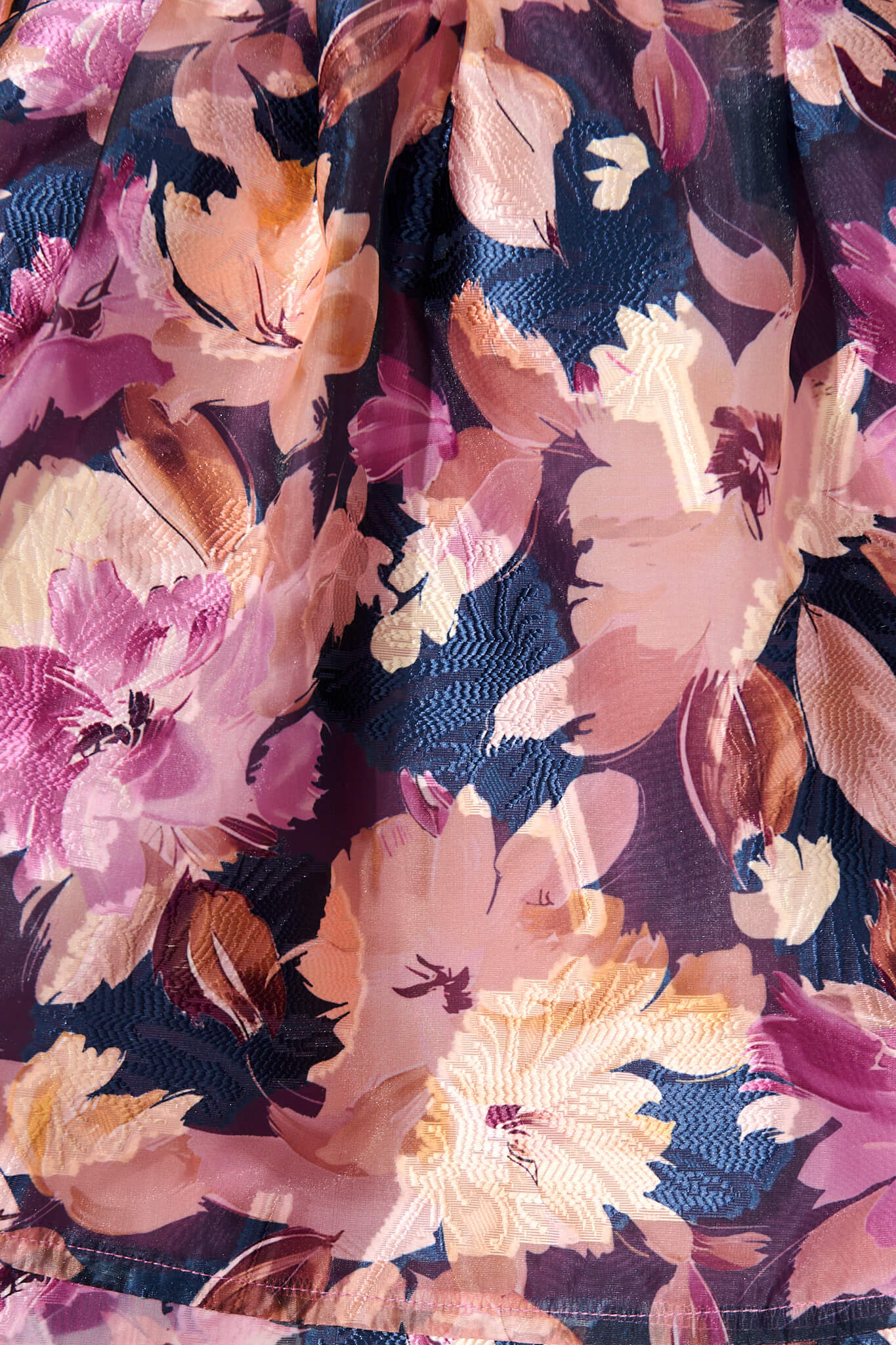 Paris Dreamer Dress in Navy with Mauve Floral Organza