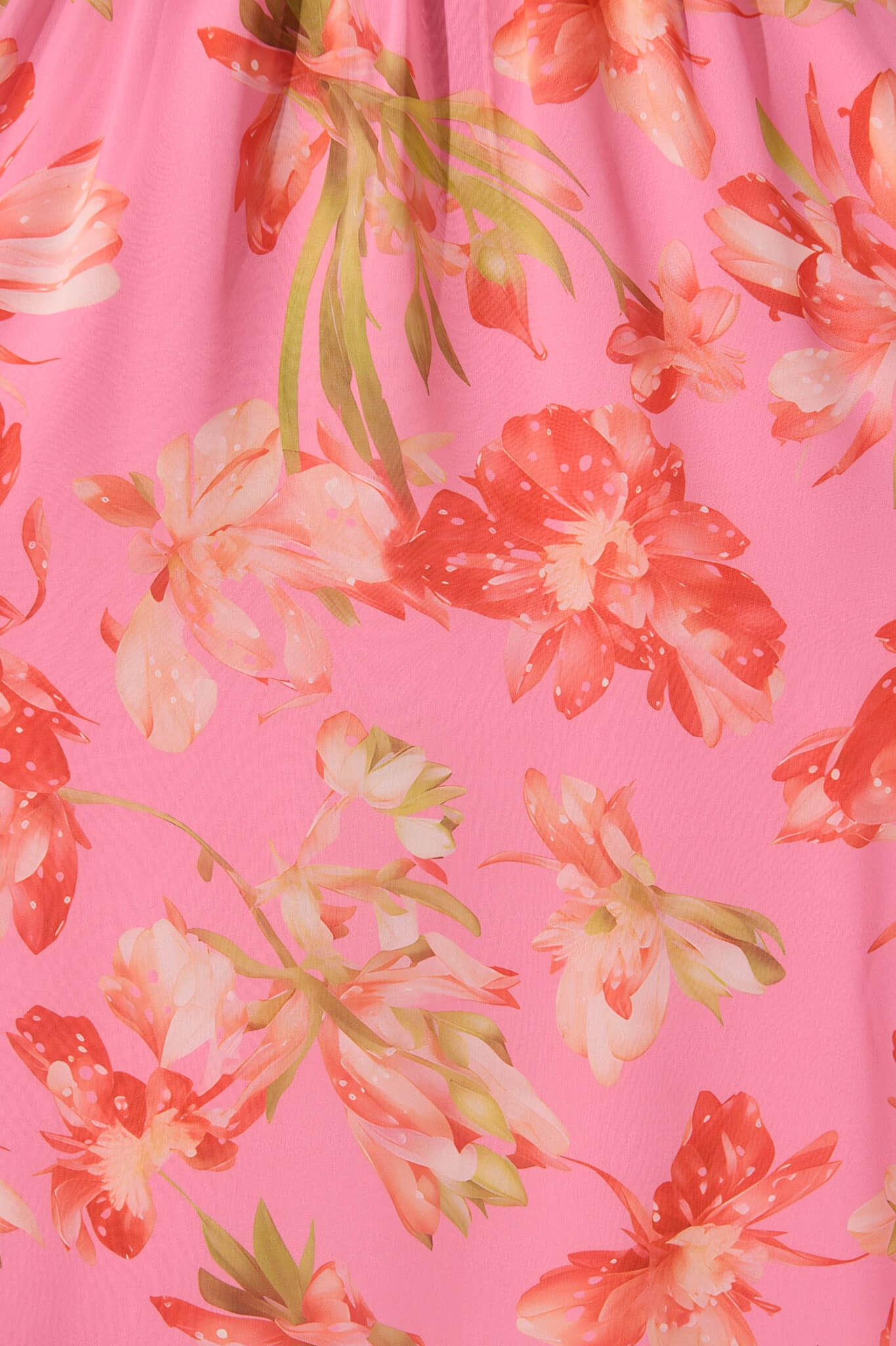 Solena Maxi Dress In Pink with Red Floral Chiffon