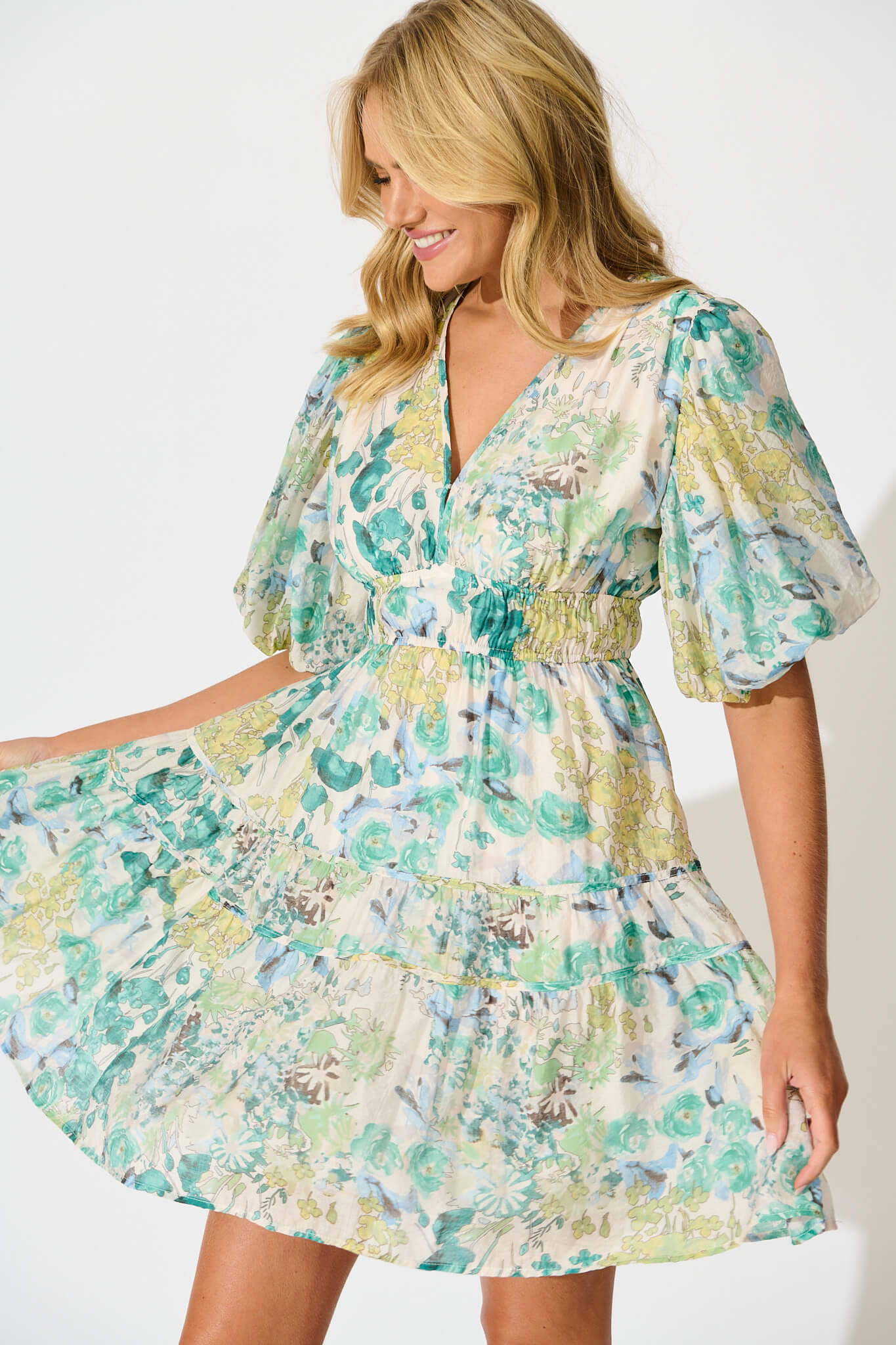 Amarusso Dress in Green Vintage Floral