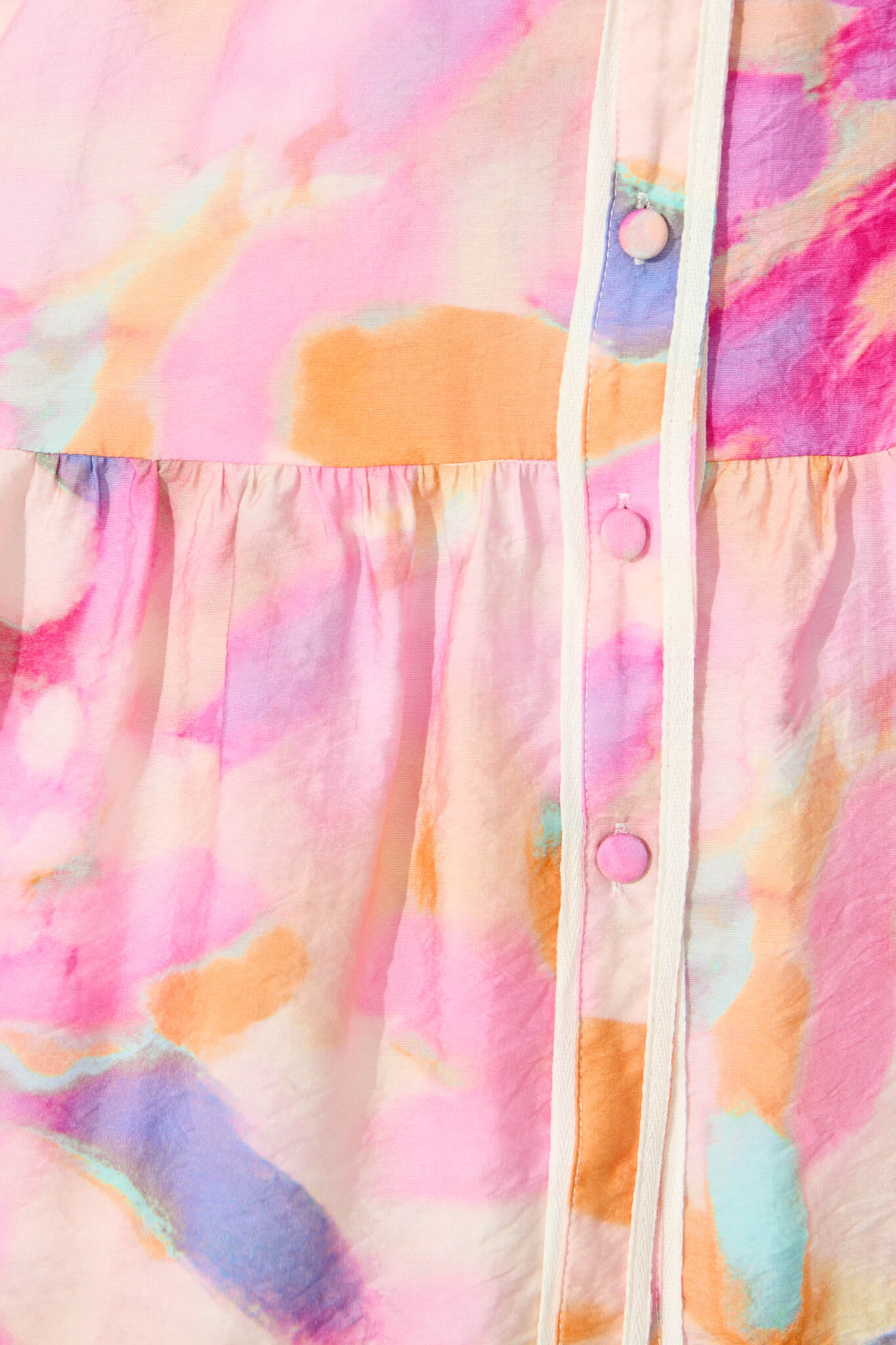 Ennis Shirt Dress in Pink with Purple Watercolour