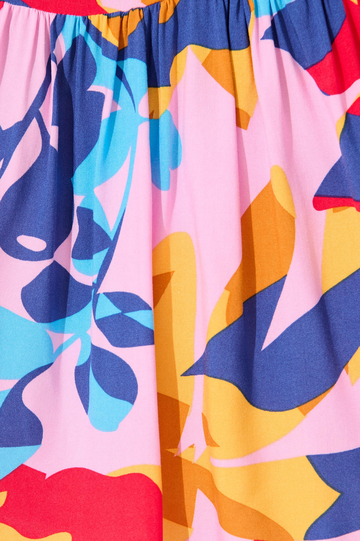 Maila Top In Bright Multi Leaf Print