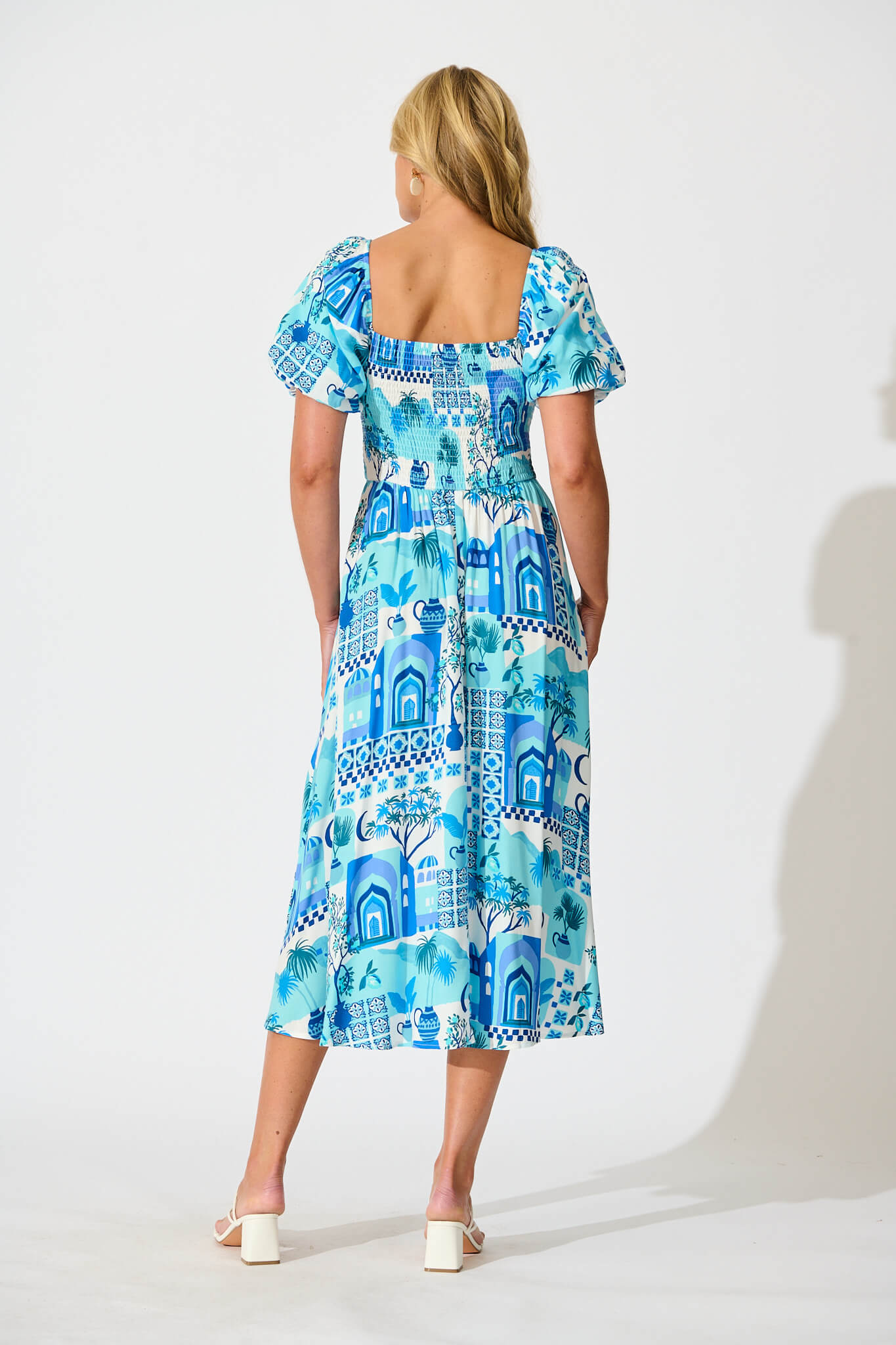Mariam Midi Dress In Blue Multi