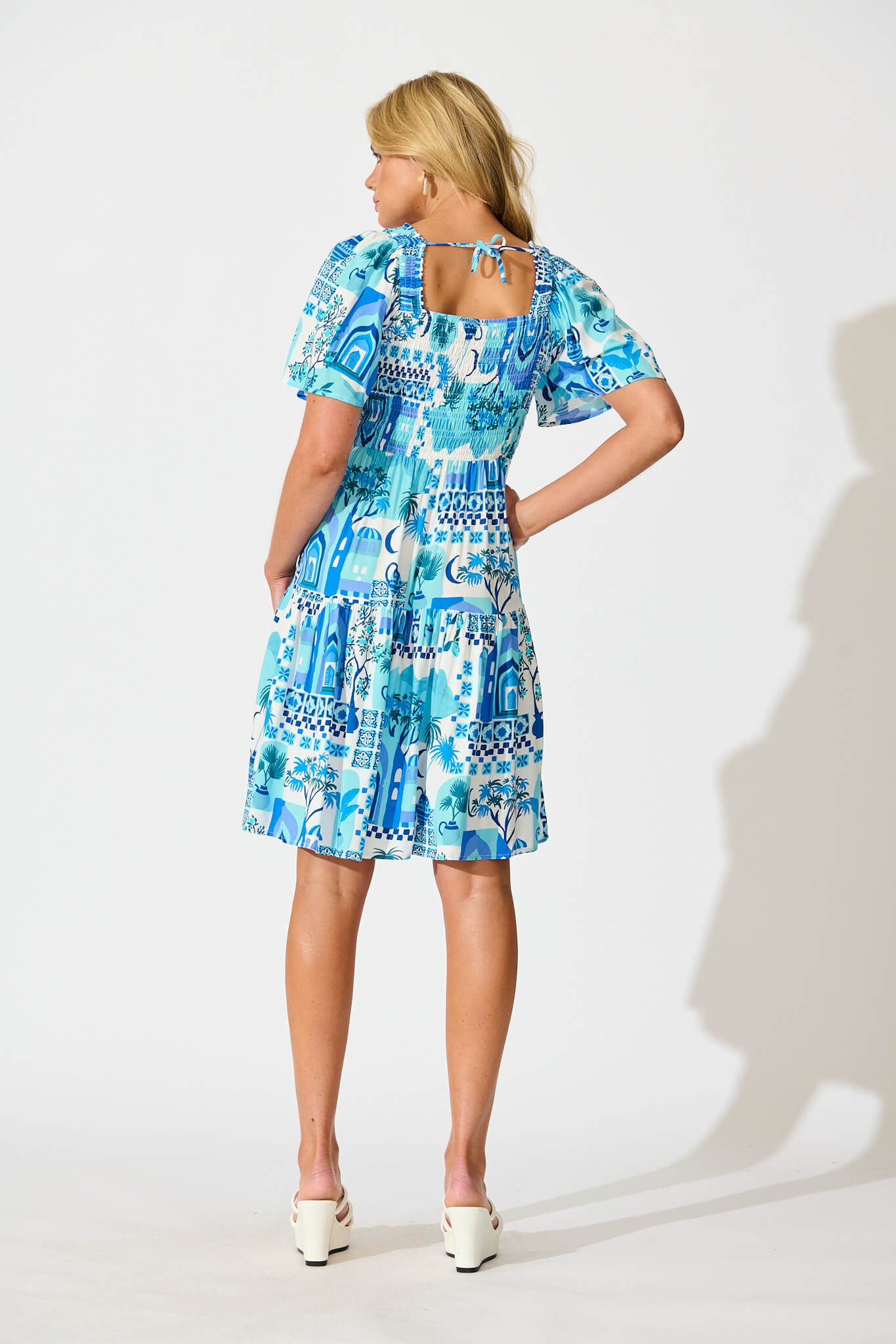 Beguile Dress in Blue Multi