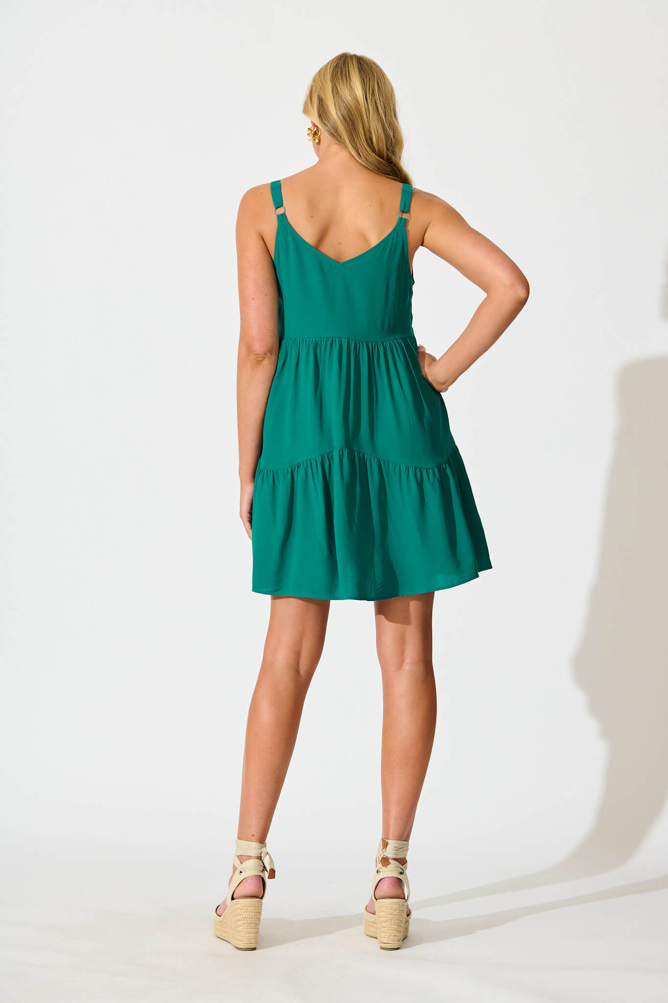 Abelia Smock Sundress in Teal