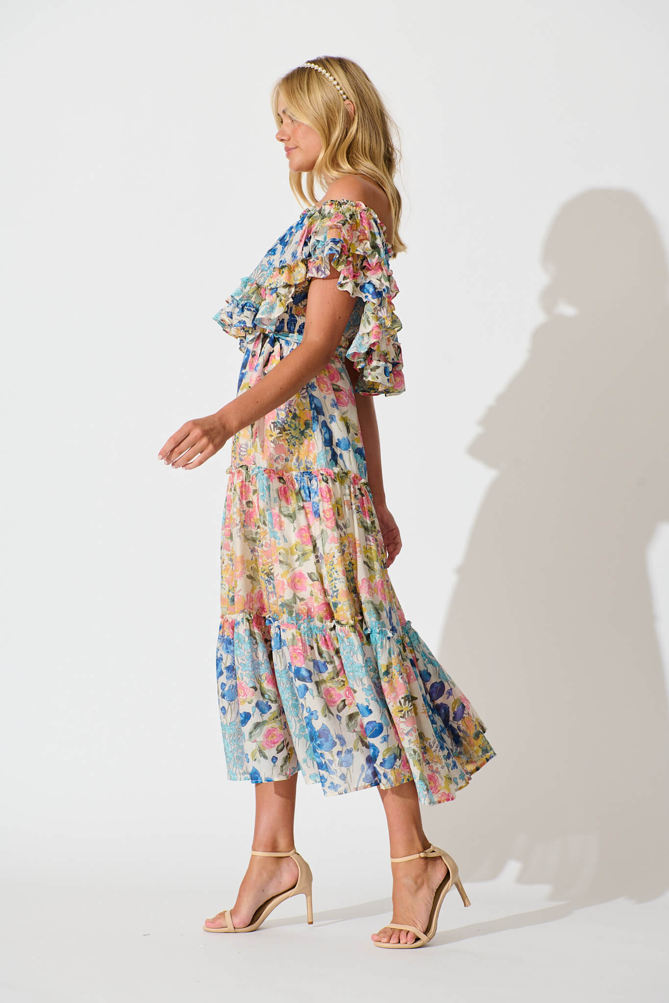 Franc Midi Dress In Vintage Floral Print