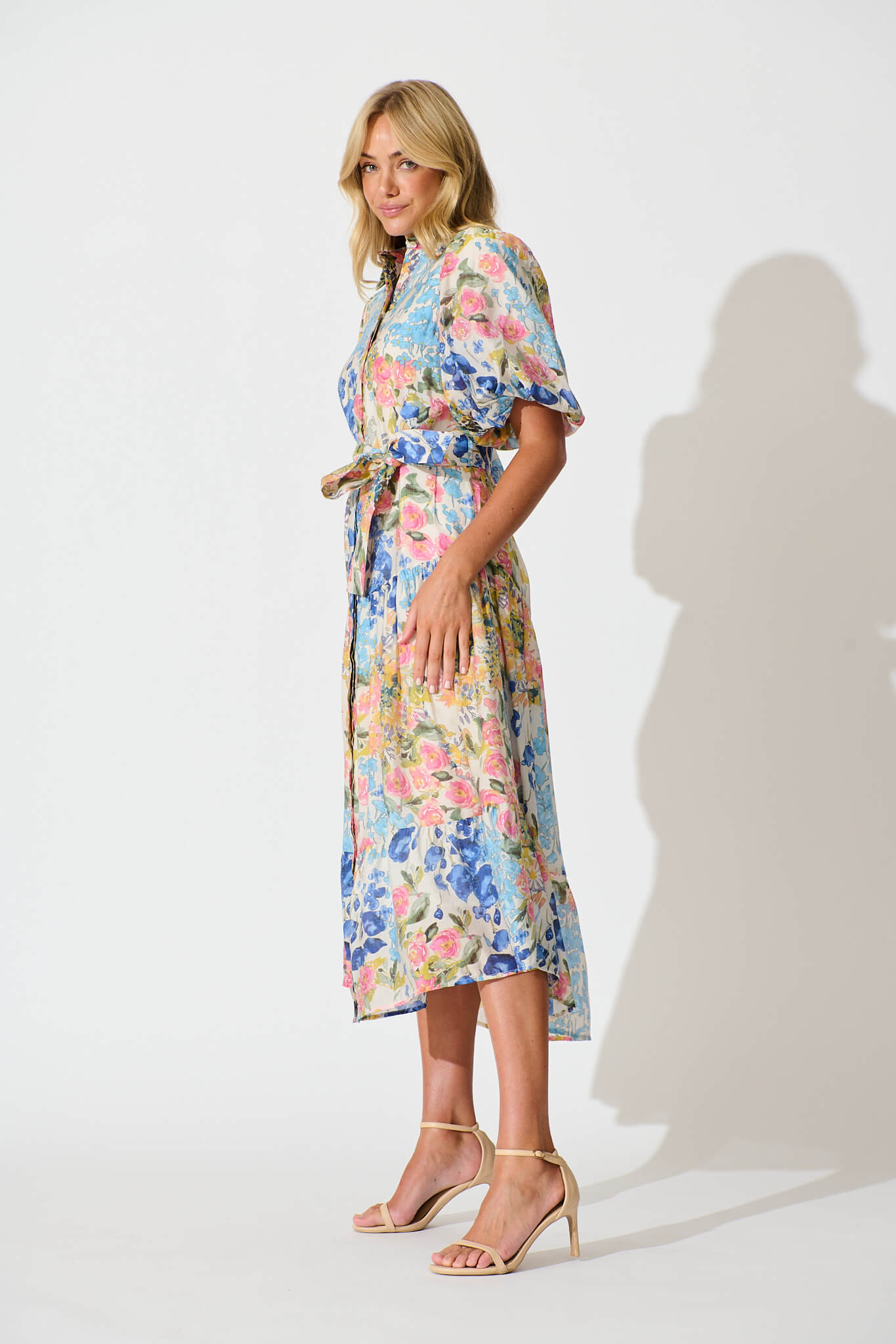 Rosina Maxi Shirt Dress in Vintage Floral Print