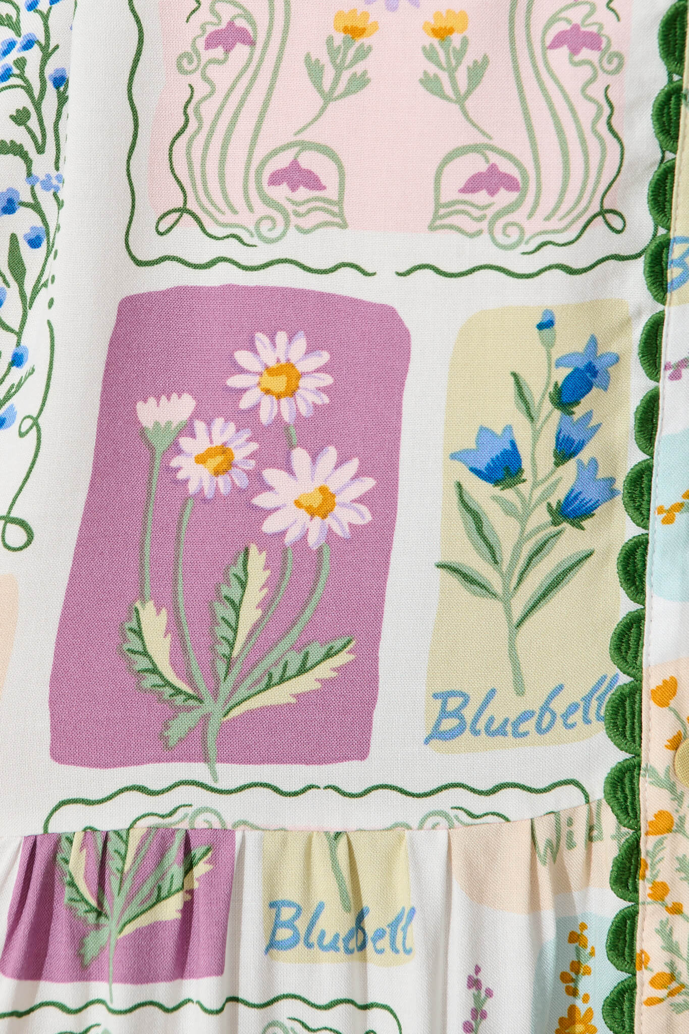 Fairytales Shirt Dress In Daisy Patchwork Print