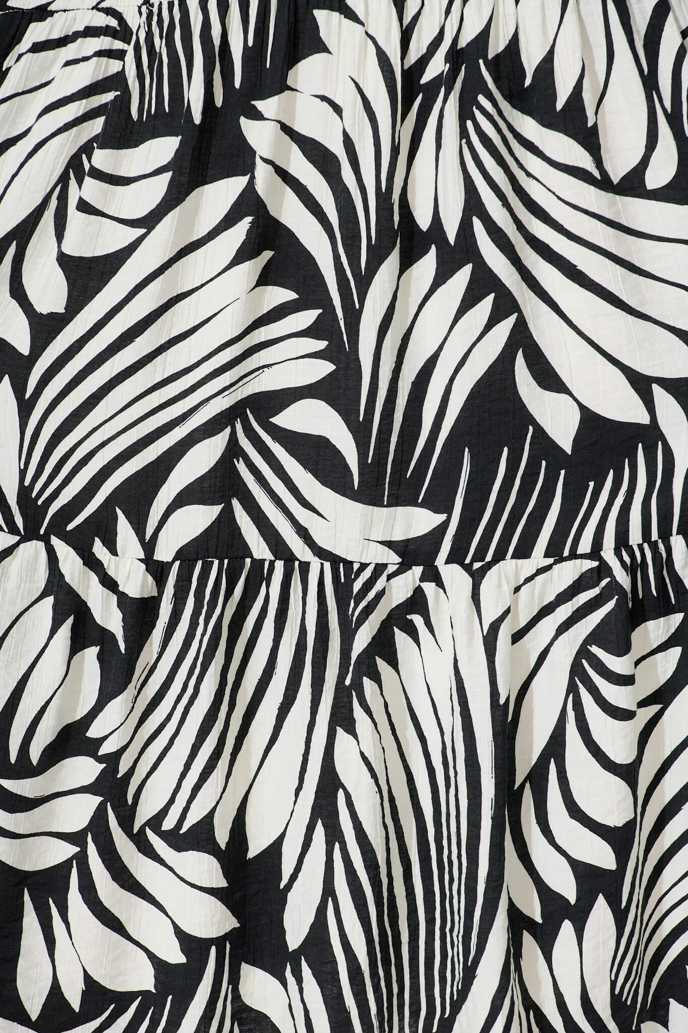 Baltimore Midi Dress in Black with Cream Leaf Print