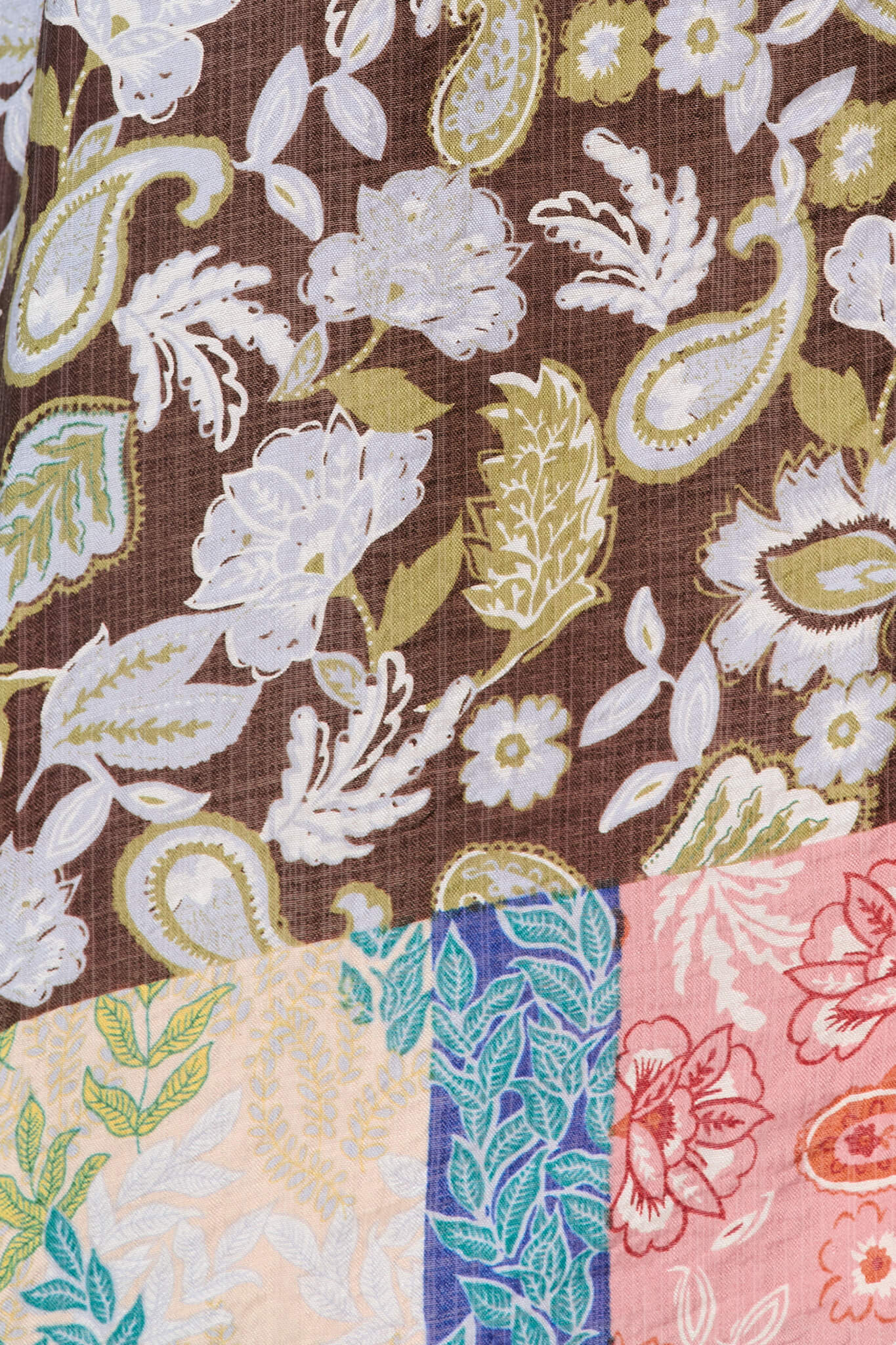 Lombard Top in Multi Patchwork Print