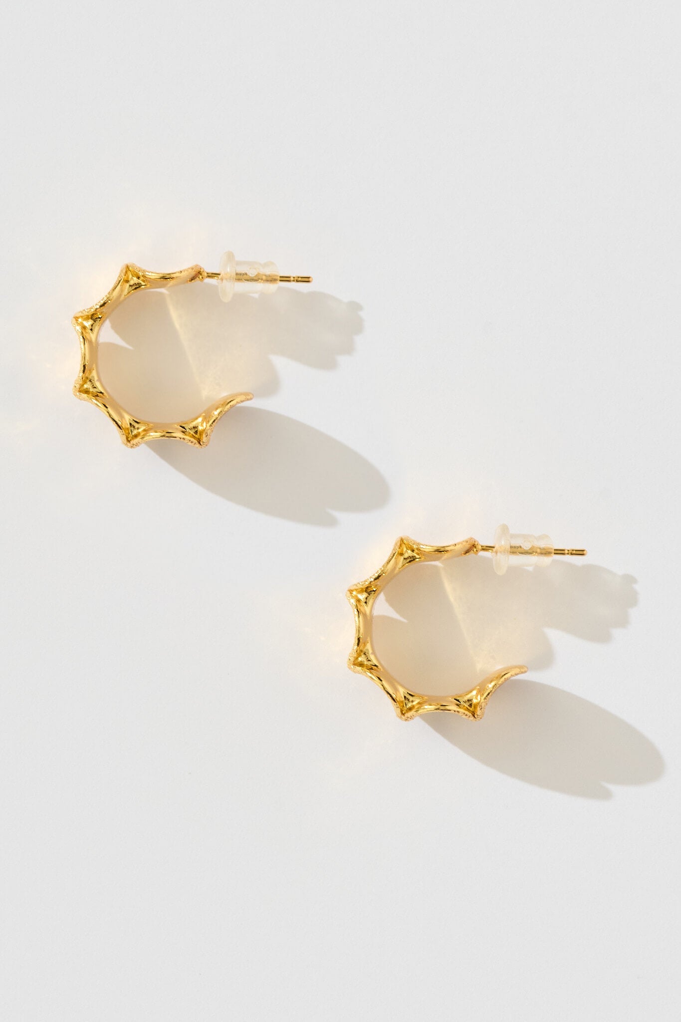 Juliana Textured Circle Hoop Earrings in Gold