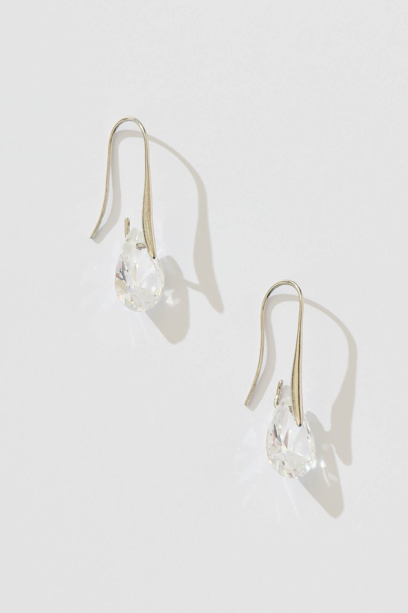Avis Hook Earrings in Silver with Diamante