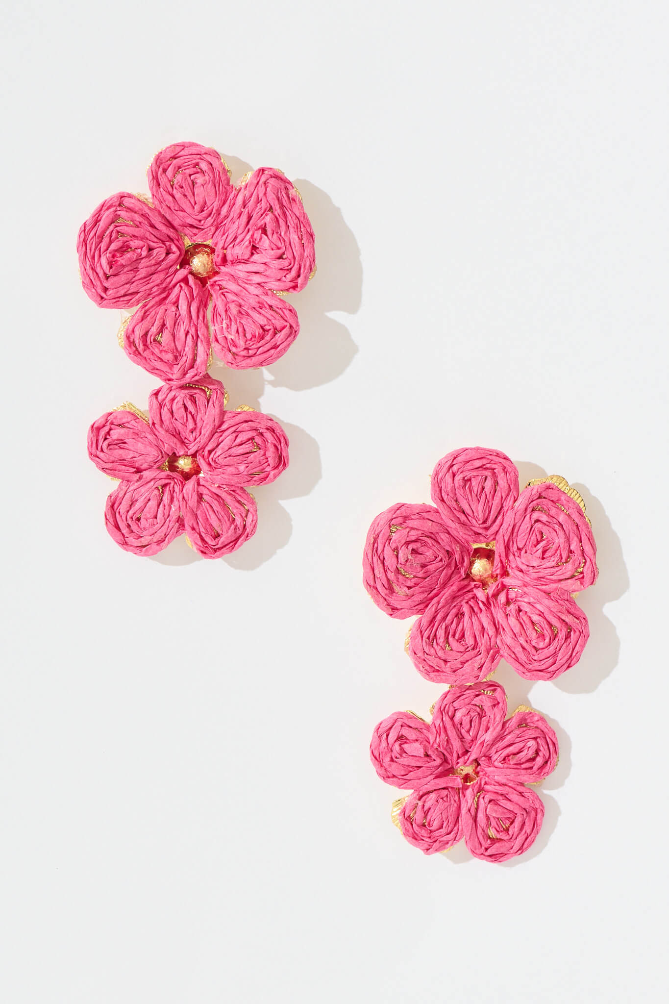 Myka Drop Earring in Pink Straw