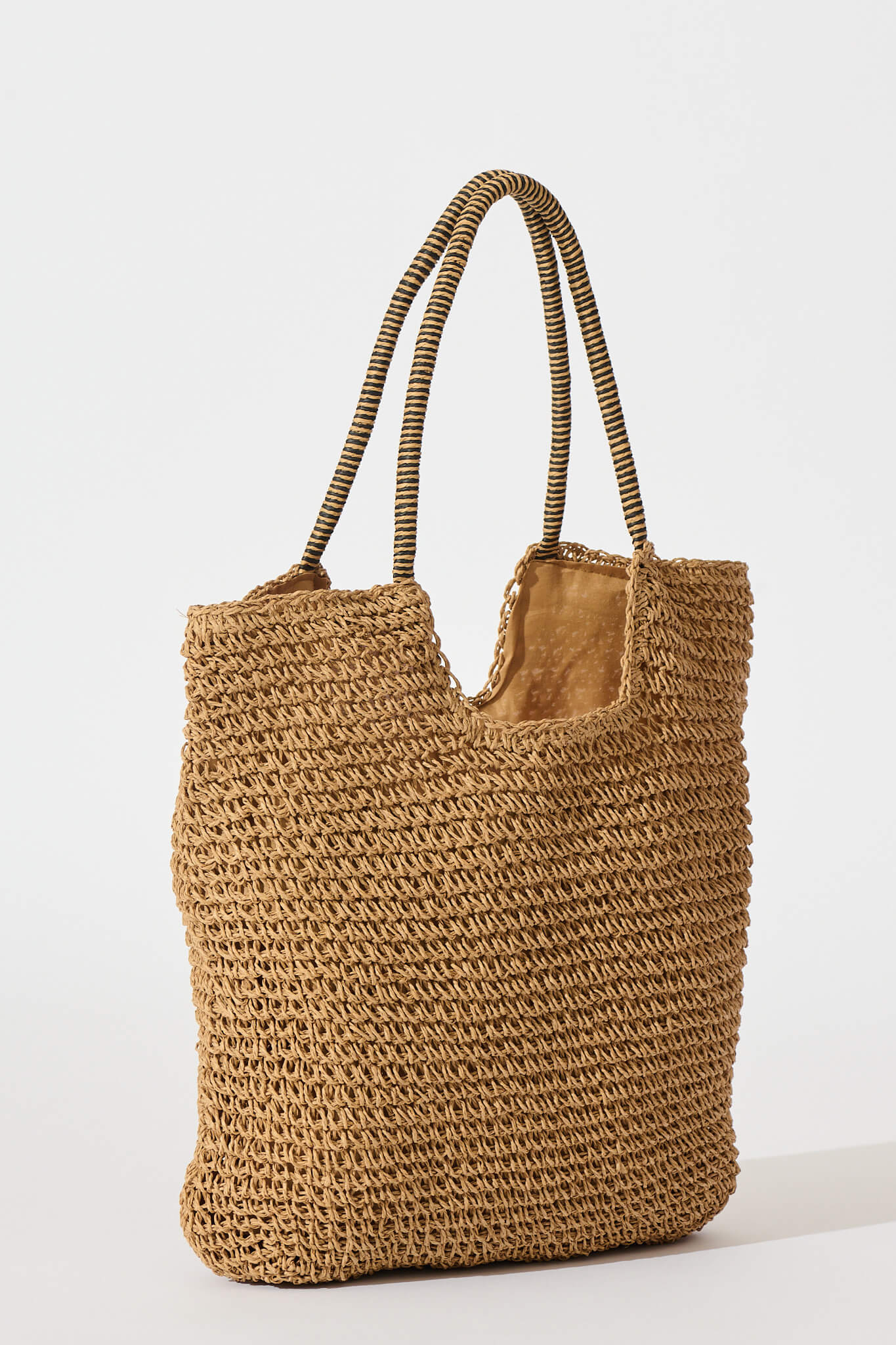 Harper Straw Tote Bag in Tan
