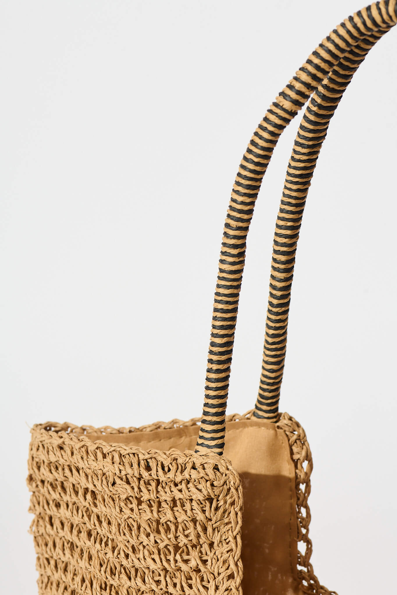 Harper Straw Tote Bag in Tan