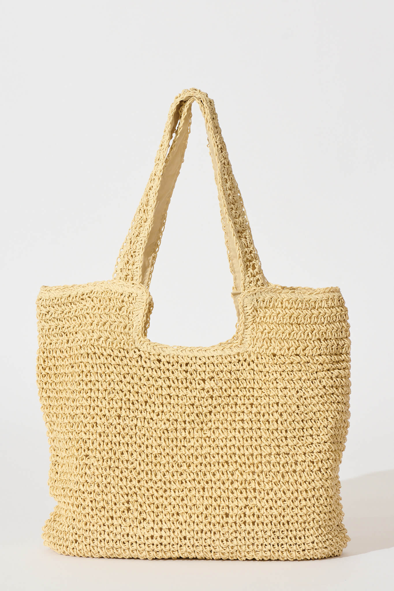 Zoe Straw Tote Bag in Beige