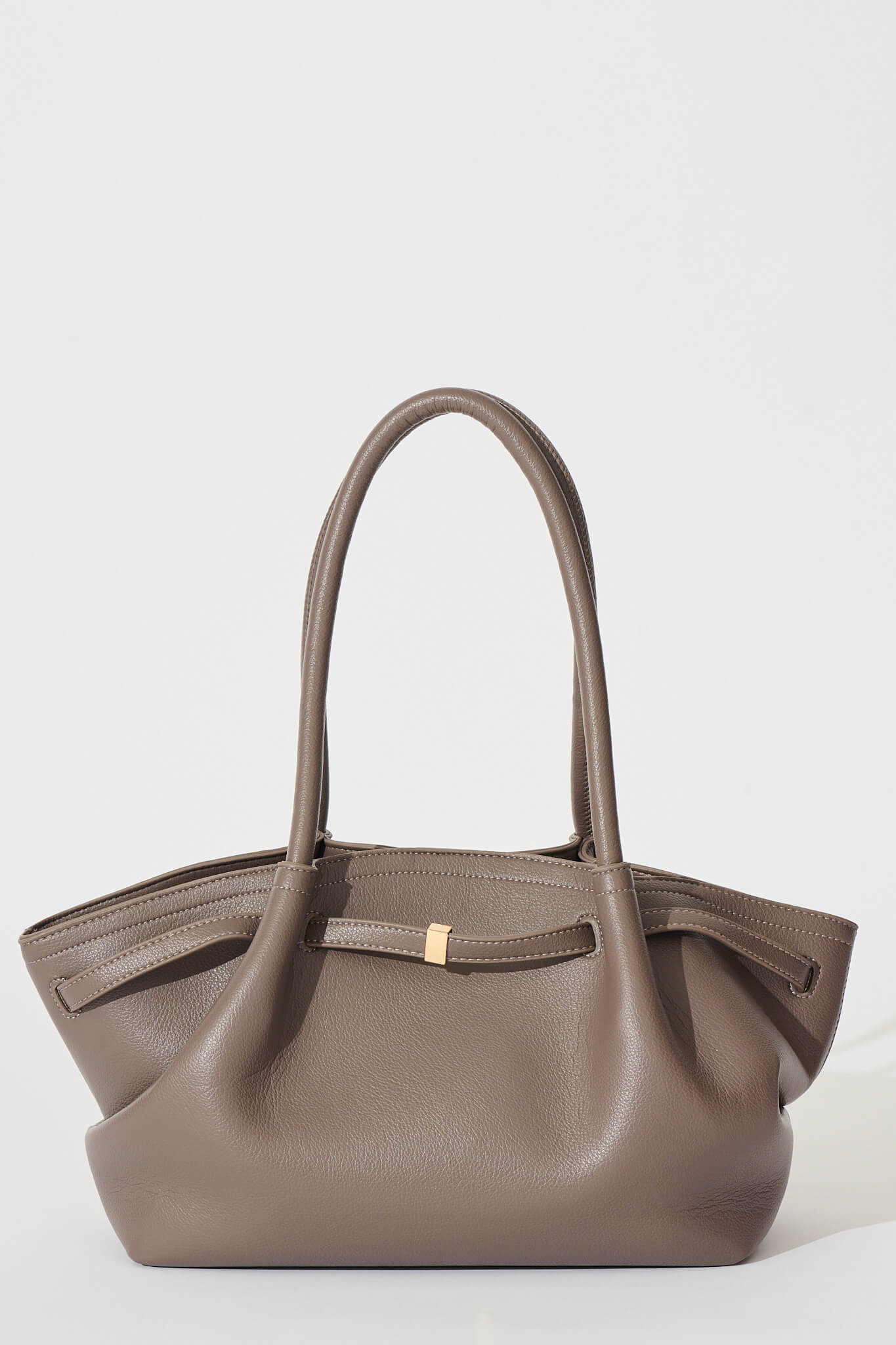 Yuna Tote Bag in Taupe Pebble Faux Leather