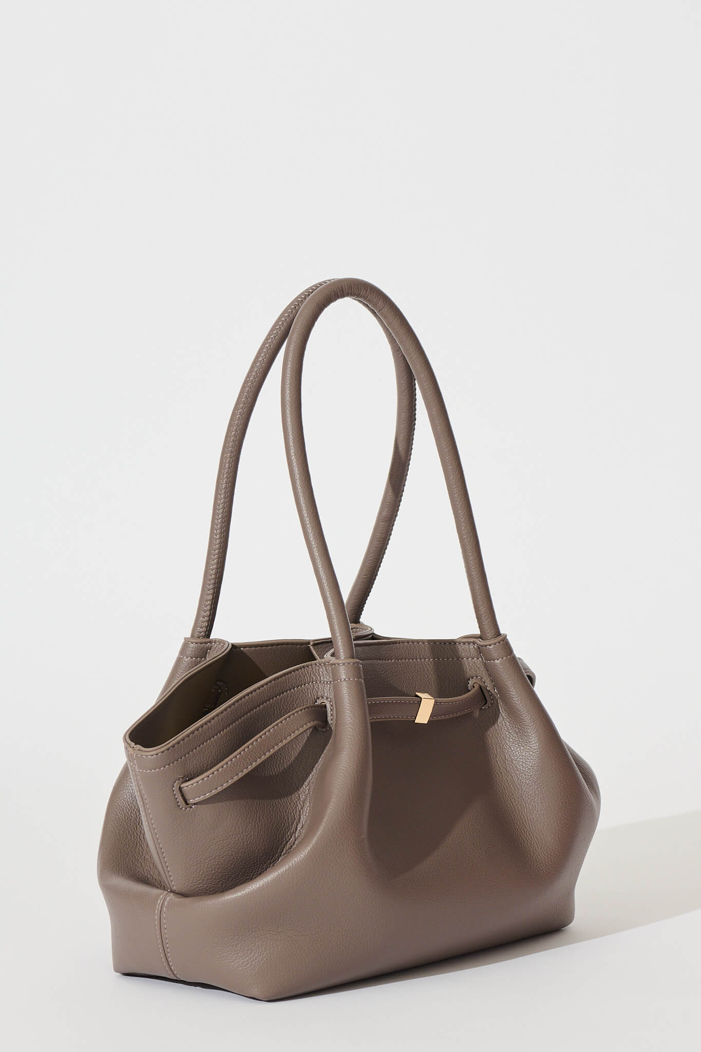 Yuna Tote Bag in Taupe Pebble Faux Leather