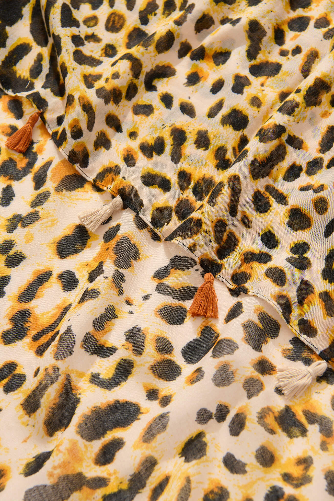 Wild Side Scarf in Leopard with Tassels