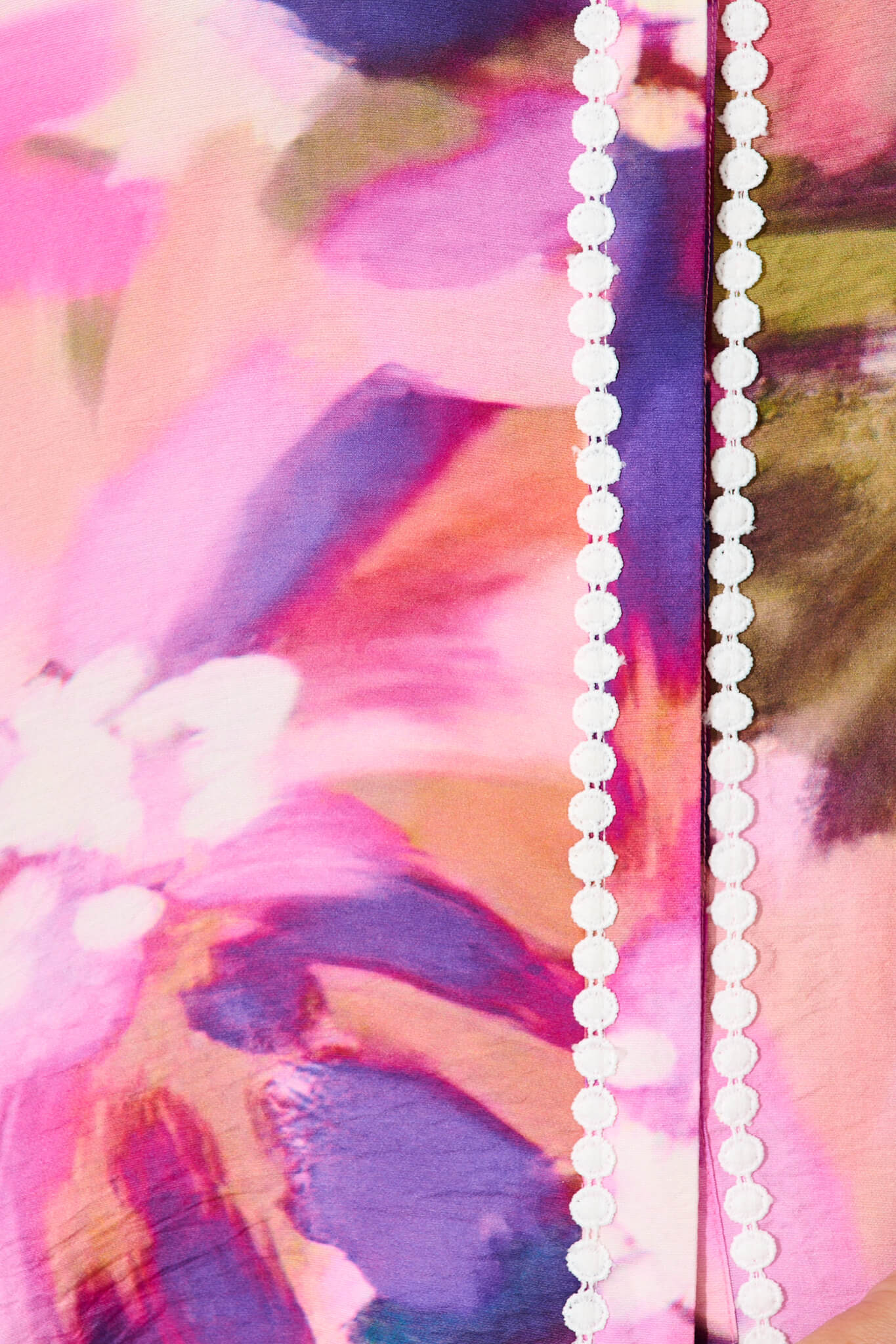 Lynelle Shirt in Plum Multi Watercolour with Contrast Trim