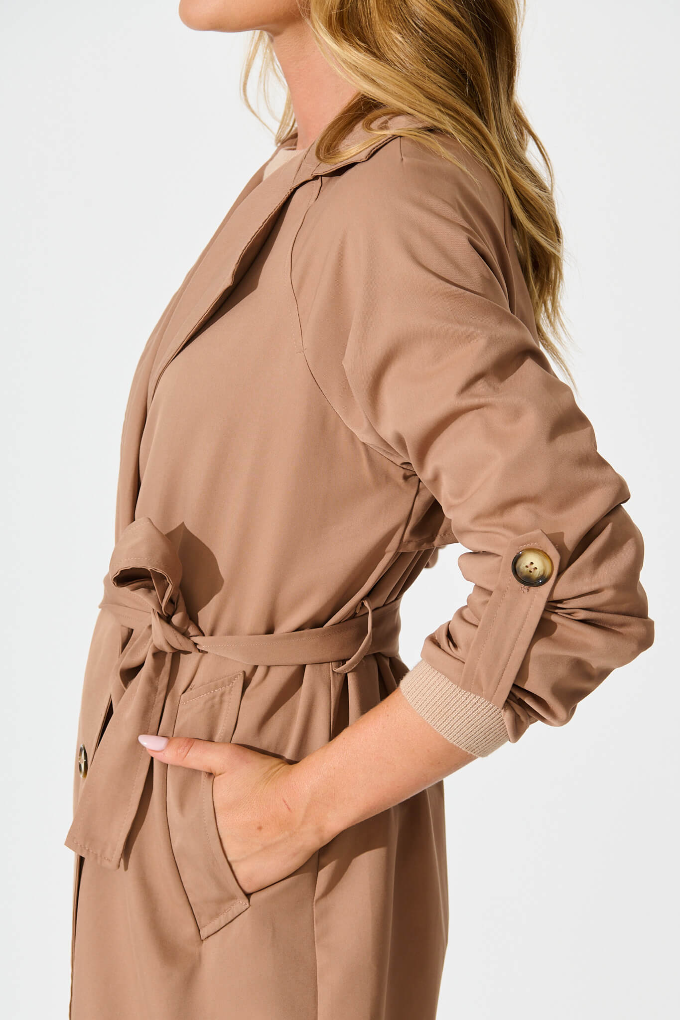 Sasha Trench Coat in Mocha