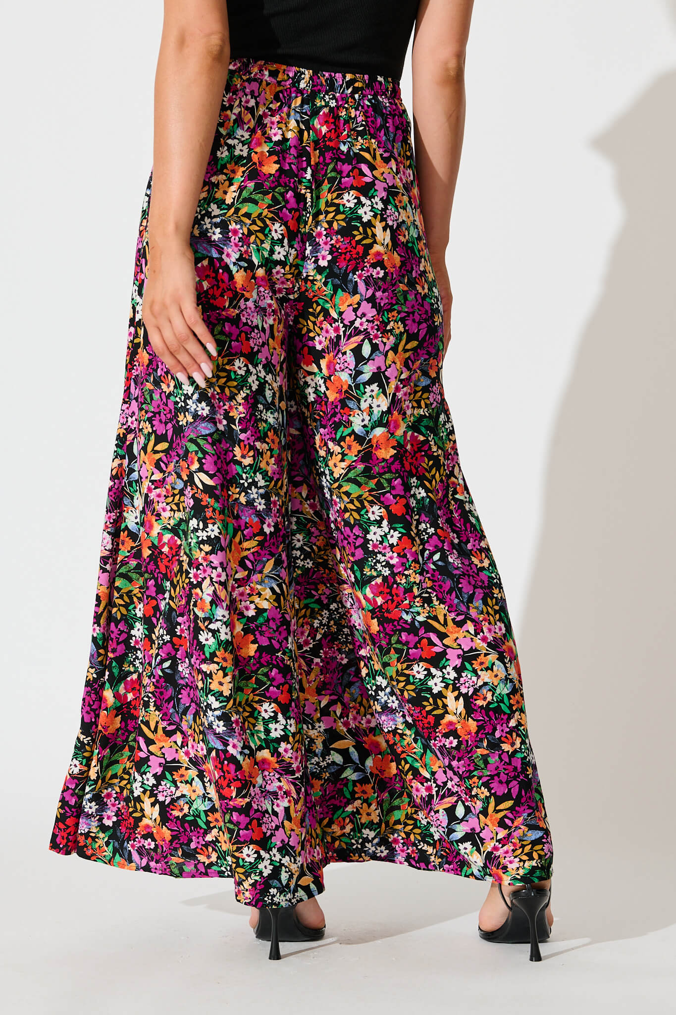 Lucia Pant In Black Multi Floral